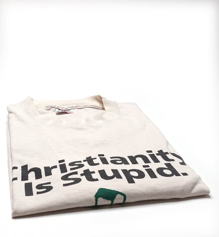 Negativland ‎– Christianity Is Stupid 90's Tour White Shirt Size XL