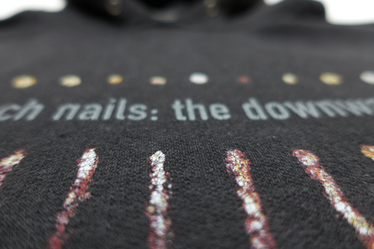 Nine Inch Nails – The Downward Spiral Self Destruct 1994 Tour Hooded Sweat Shirt Size Medium
