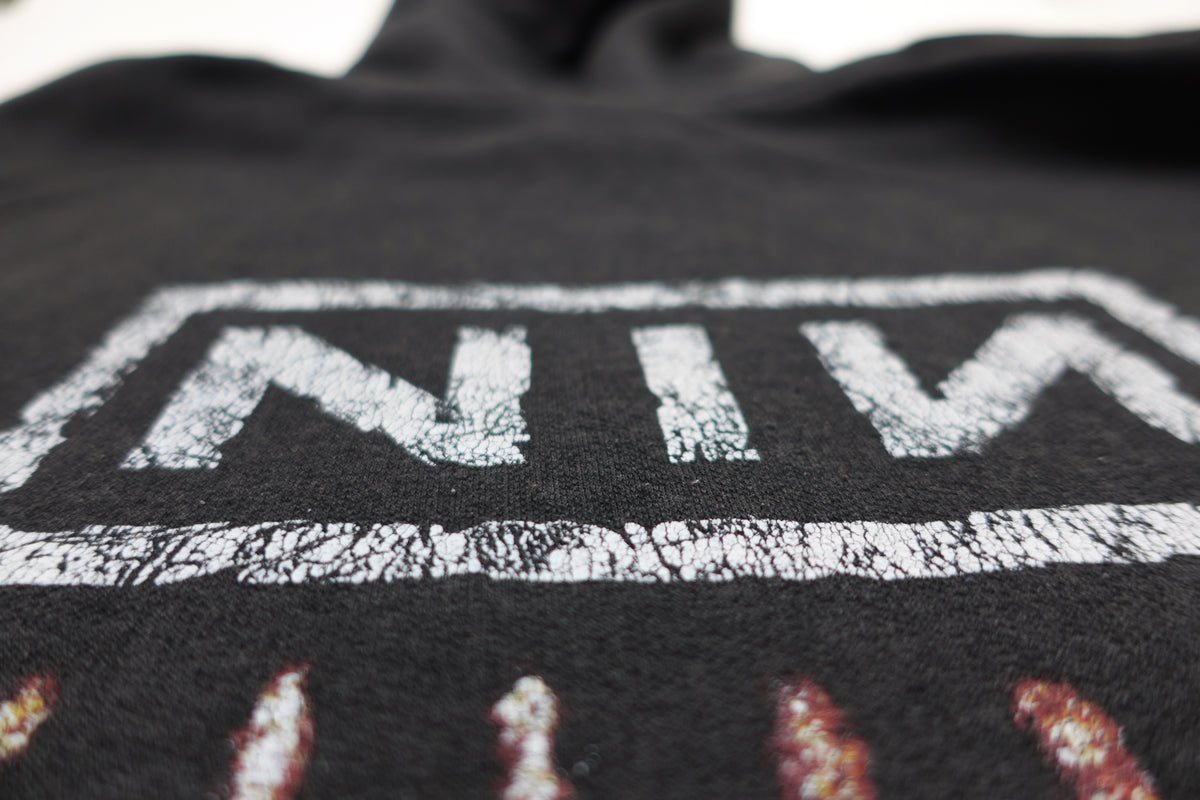 Nine Inch Nails – The Downward Spiral Self Destruct 1994 Tour Hooded Sweat Shirt Size Medium