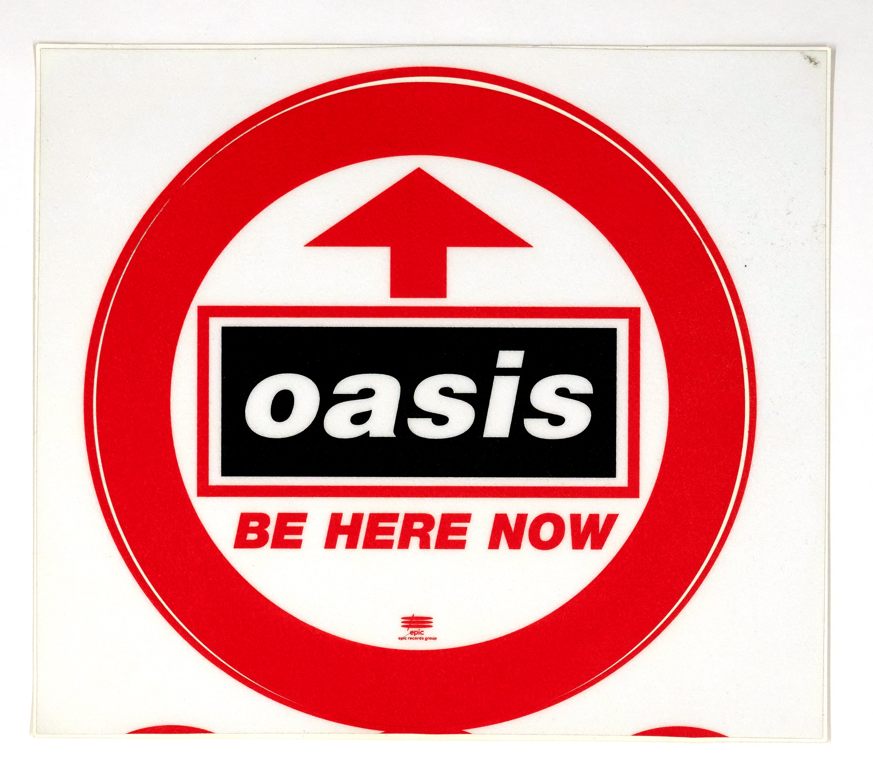 Oasis – Be Here Now 1997 Epic Records 10" Promo Circular Sticker