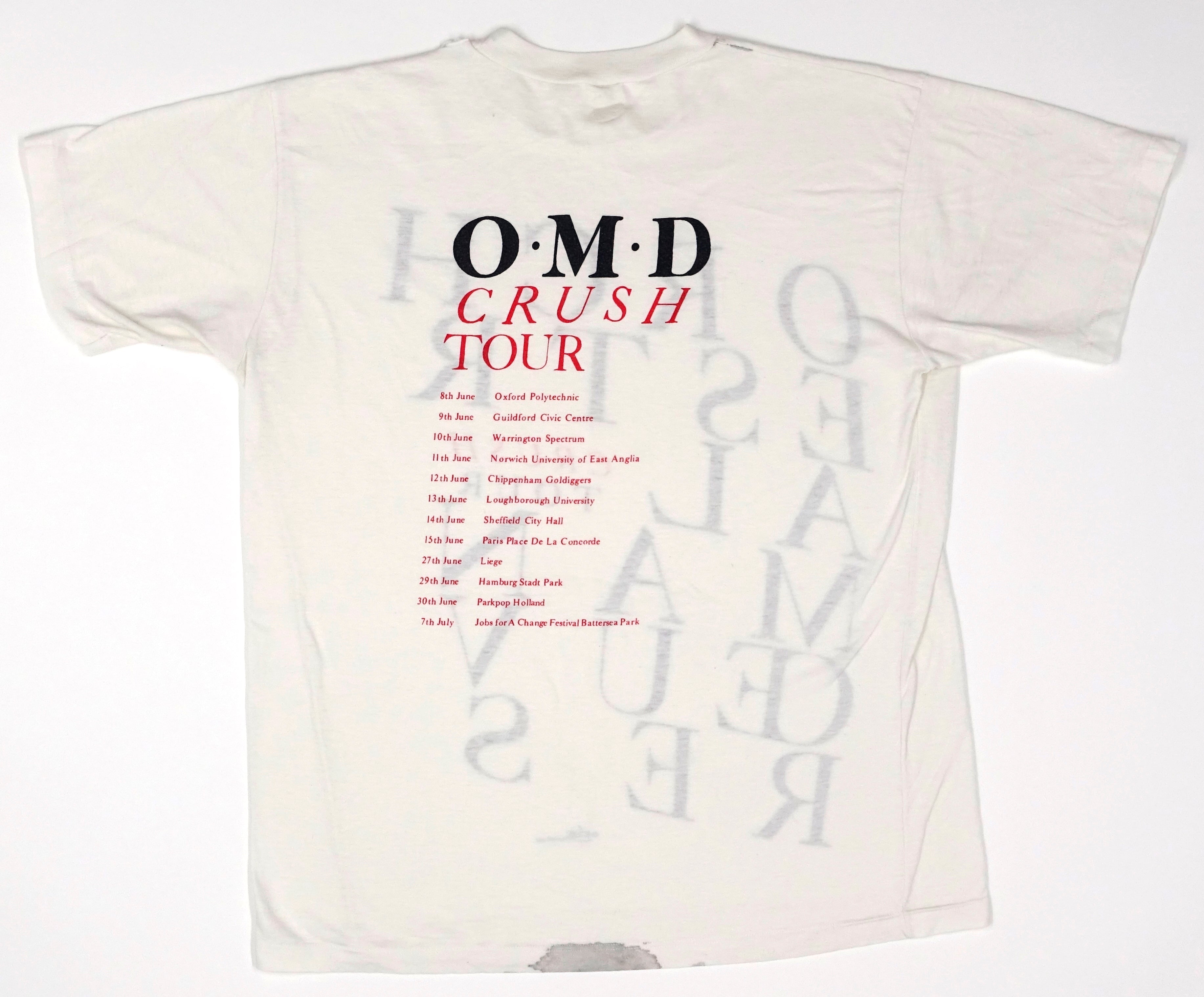 Orchestral Manoeuvres In The Dark (OMD) - Crush Stacked Letters 1985 UK Tour Shirt Size Large