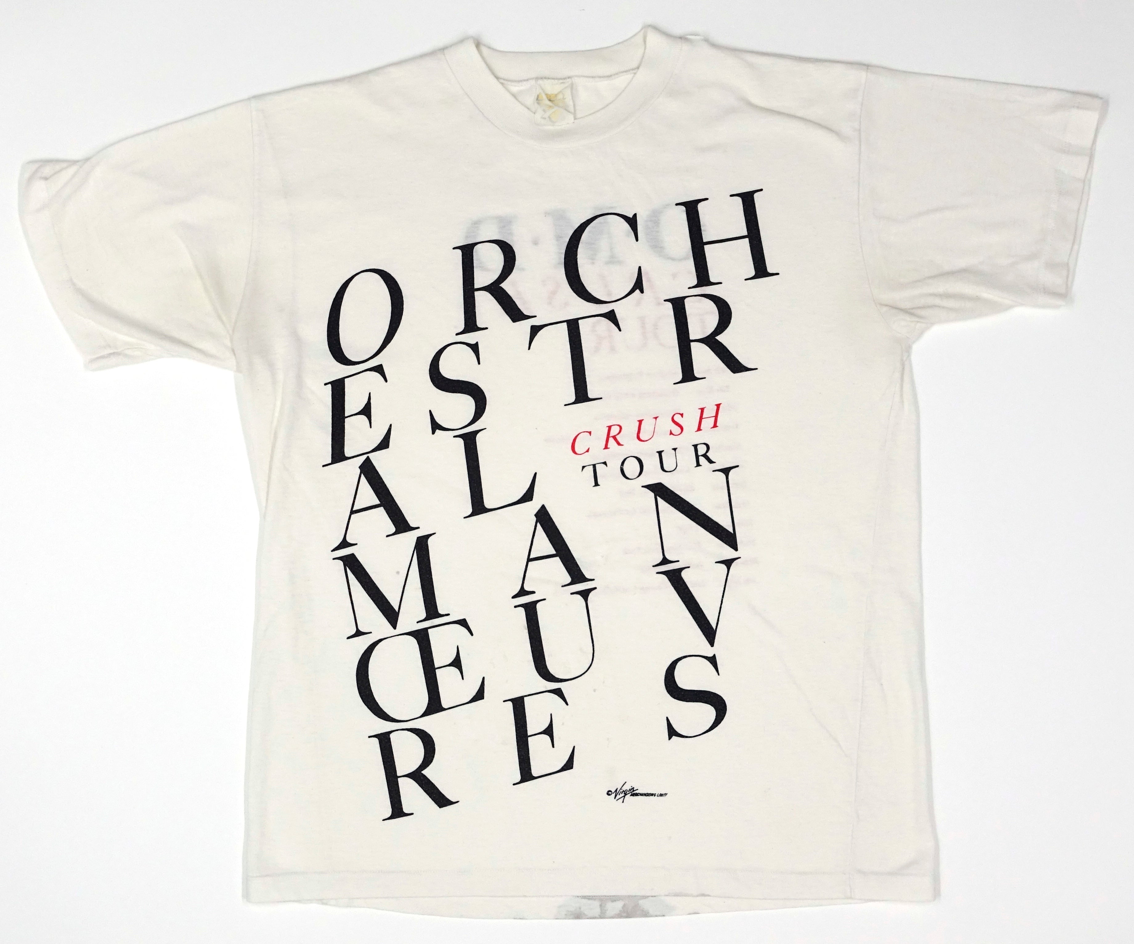 Orchestral Manoeuvres In The Dark (OMD) - Crush Stacked Letters 1985 UK Tour Shirt Size Large