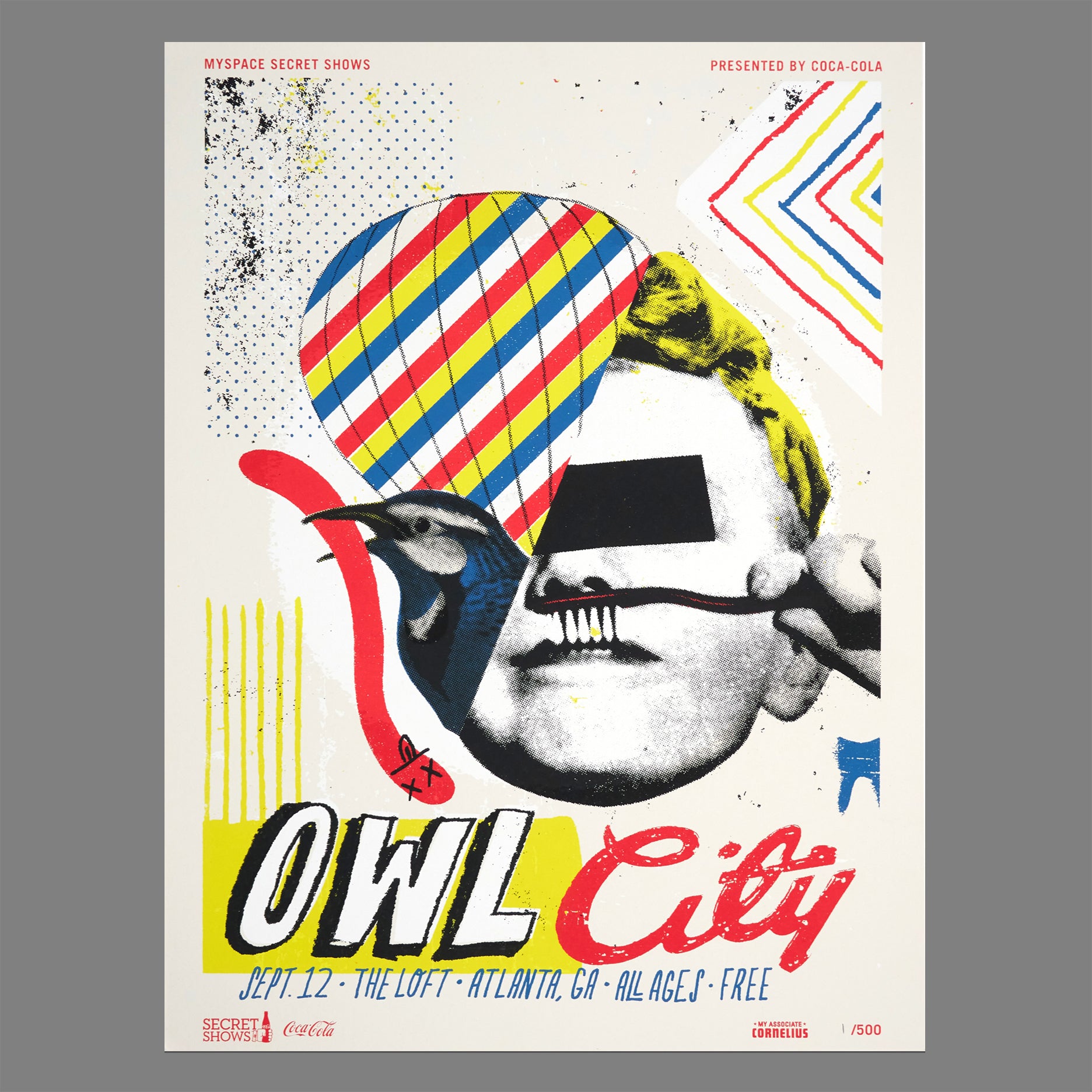 Owl City - 2010 MySpace Secret Show 18X24 Inch Silkscreened Poster Number 1 Of 500