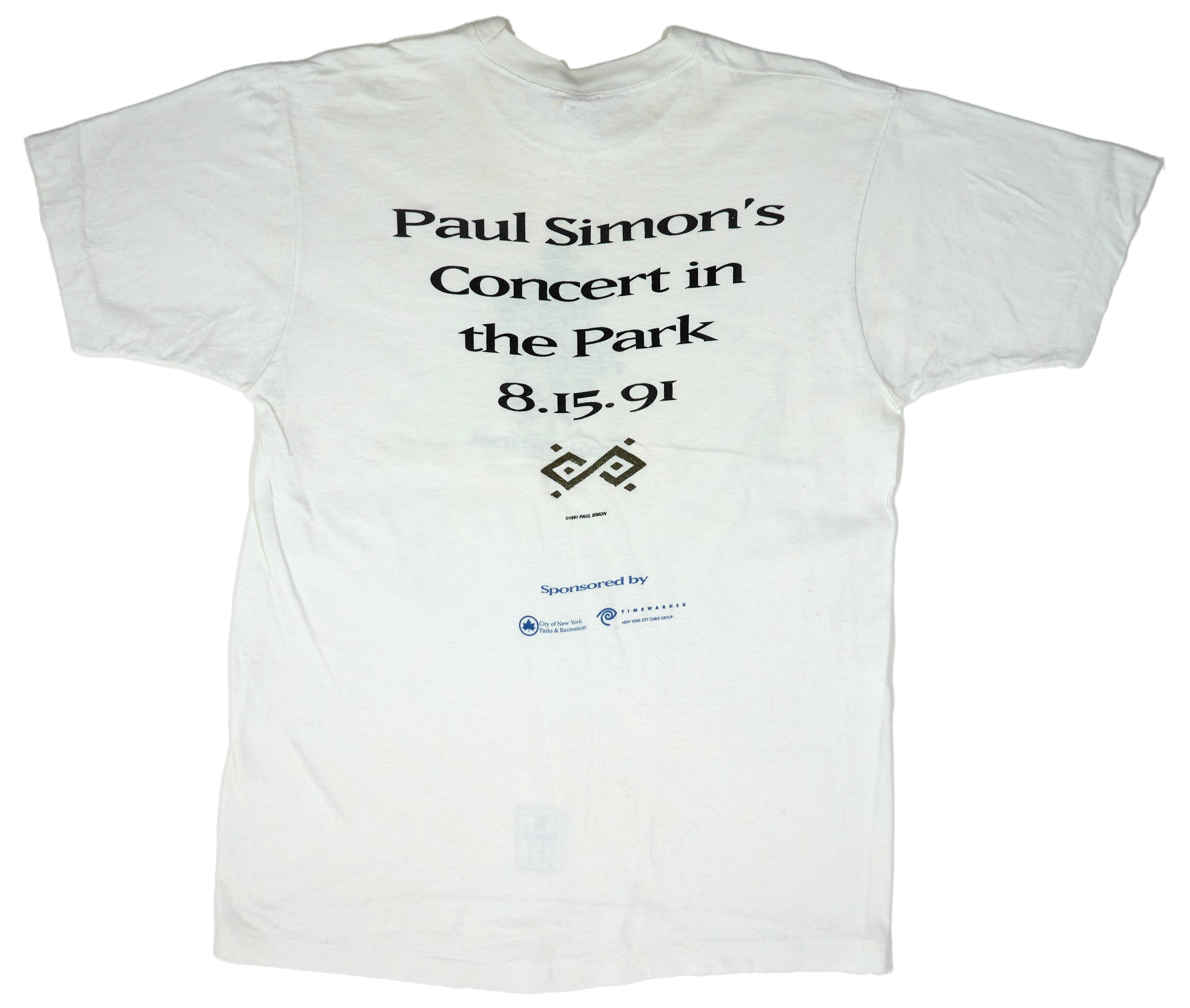 Paul Simon - Concert In The Park 1991 Tour Shirt Size XL
