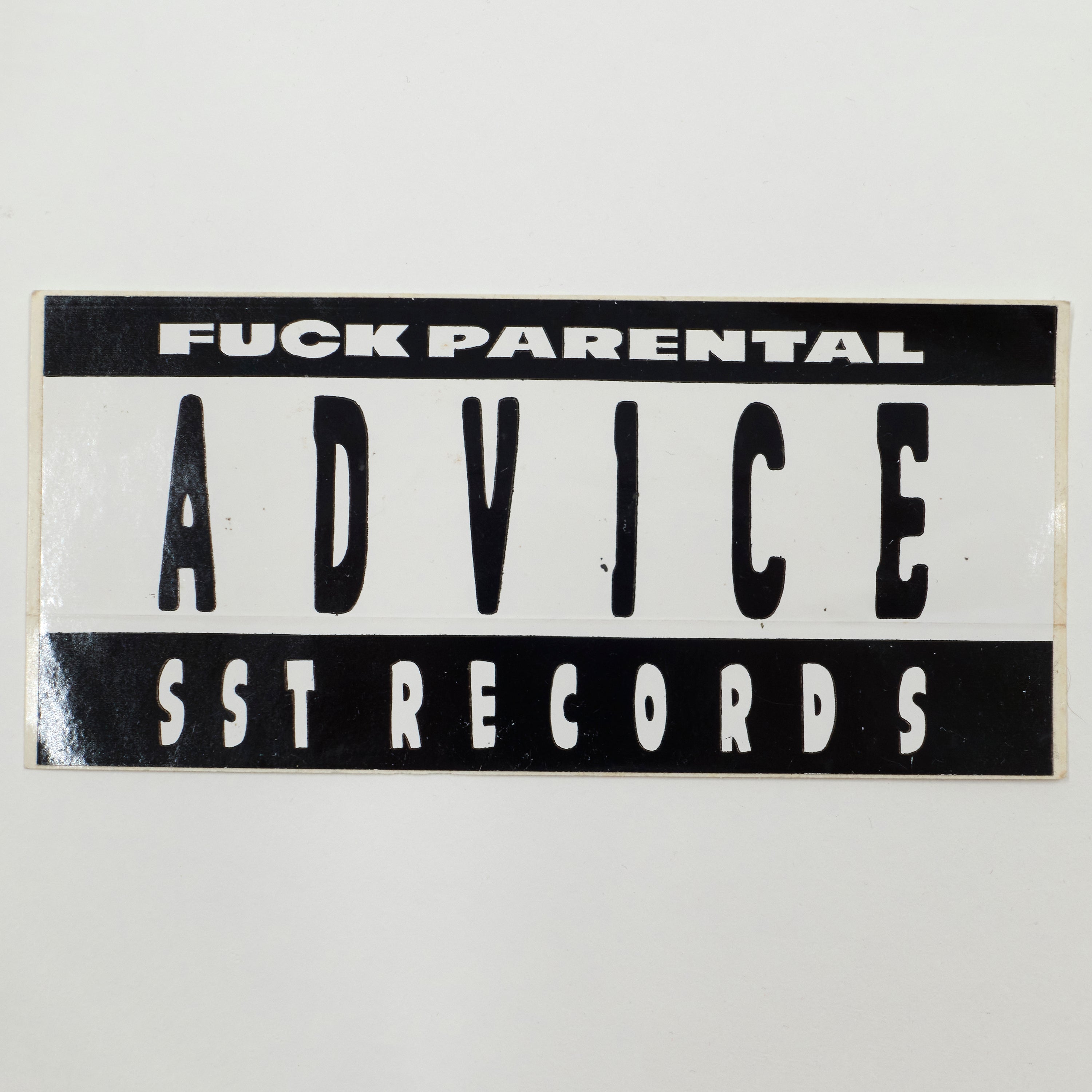 SST Records - Fuck Parental Advice Rectangle Tour 90's Vintage Deadstock Sticker