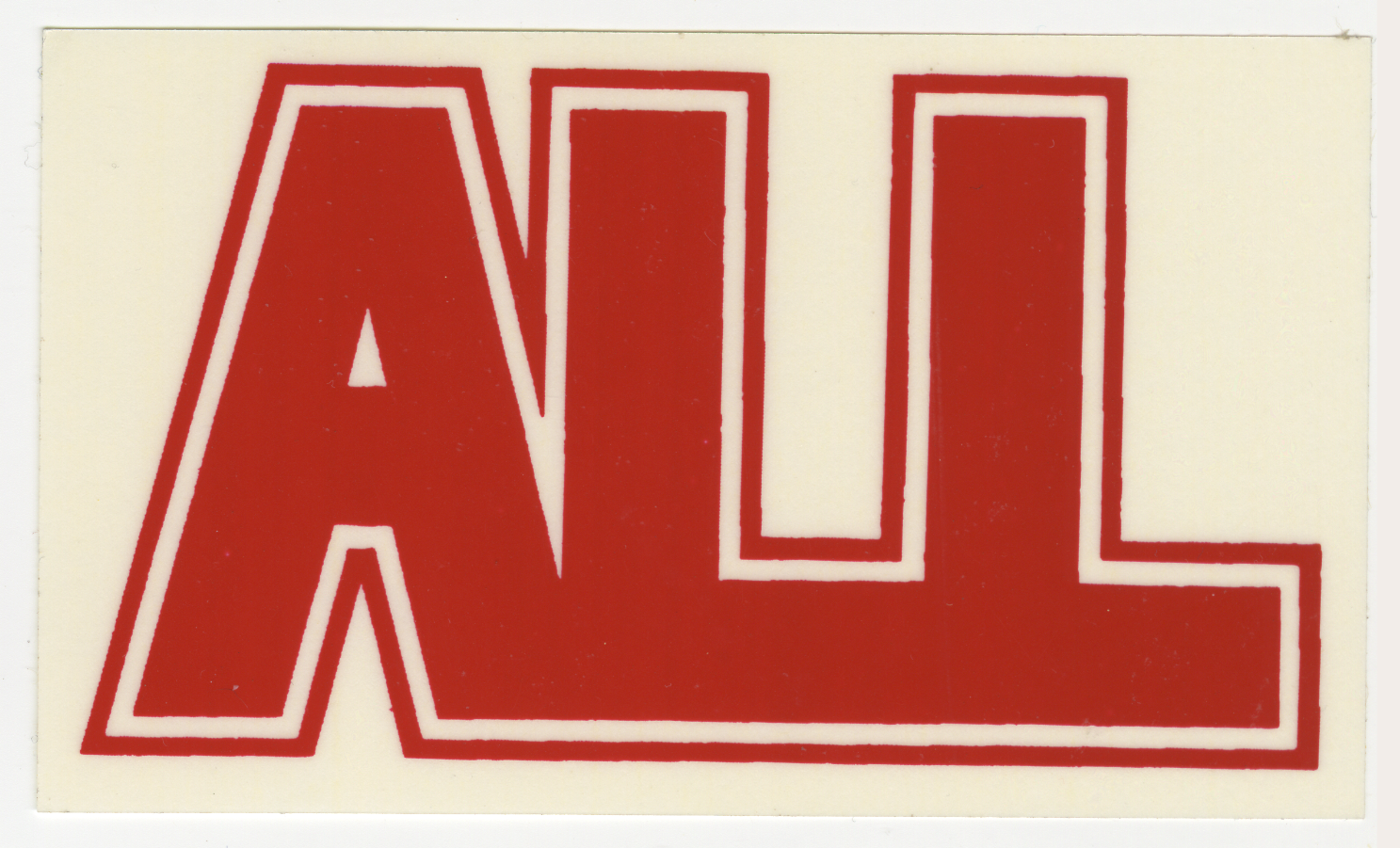 ALL - Logo 90's Deadstock Clear Vinyl Sticker