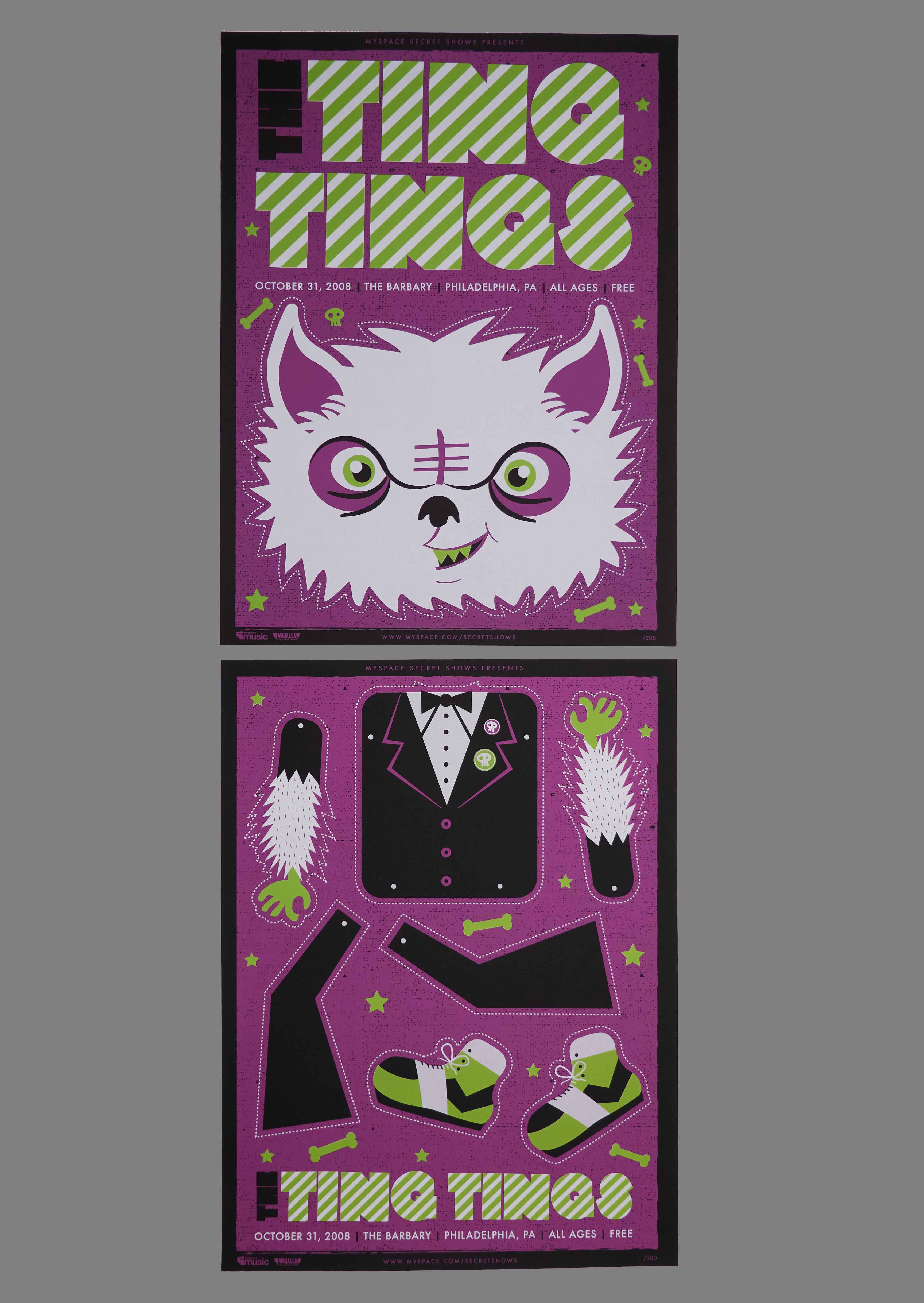 Ting Tings - 2008 MySpace Secret Show 18X24 Inch Silkscreened Poster (BOTTOM) Number 1 Of 200