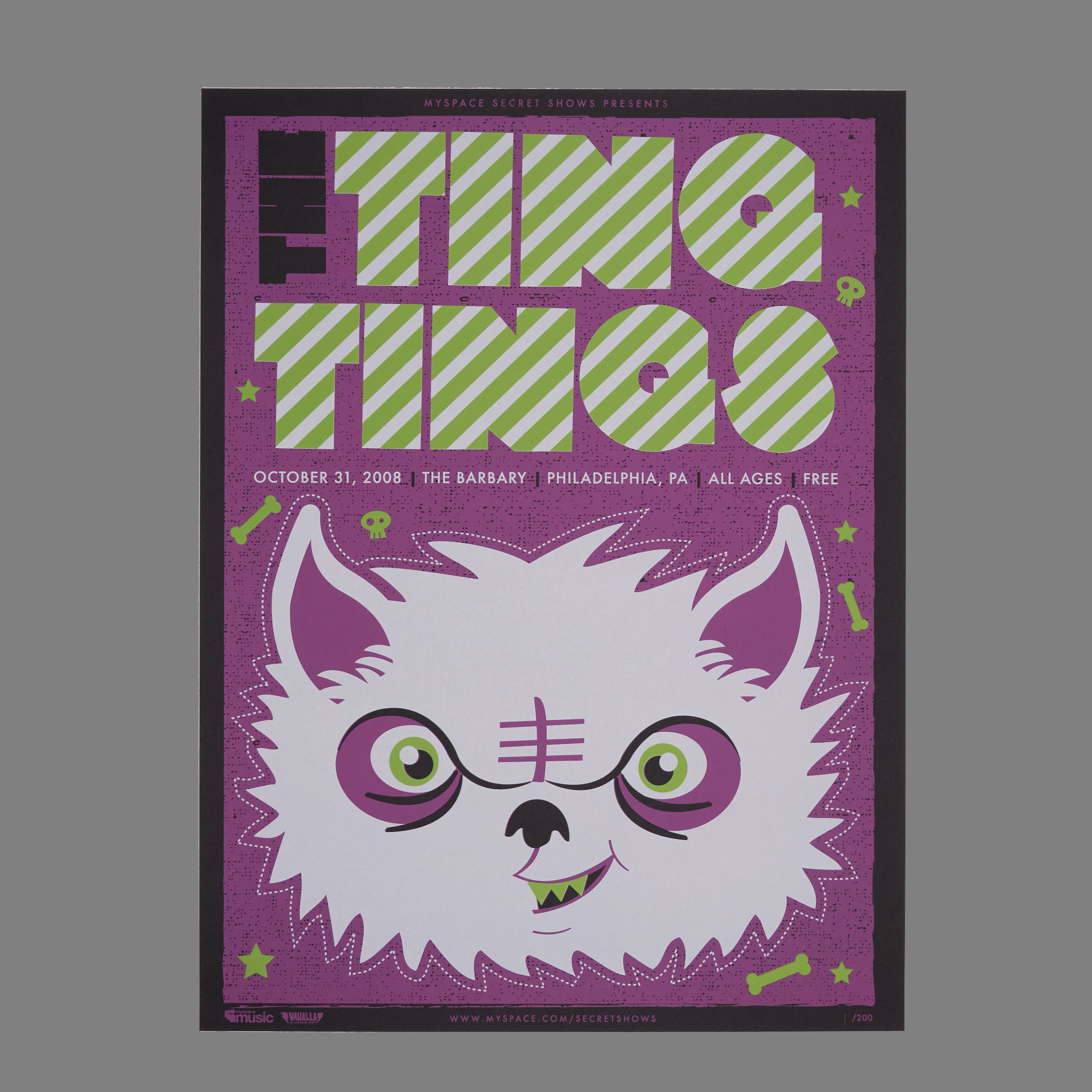 Ting Tings - 2008 MySpace Secret Show 18X24 Inch Silkscreened Poster (TOP) Number 1 Of 200