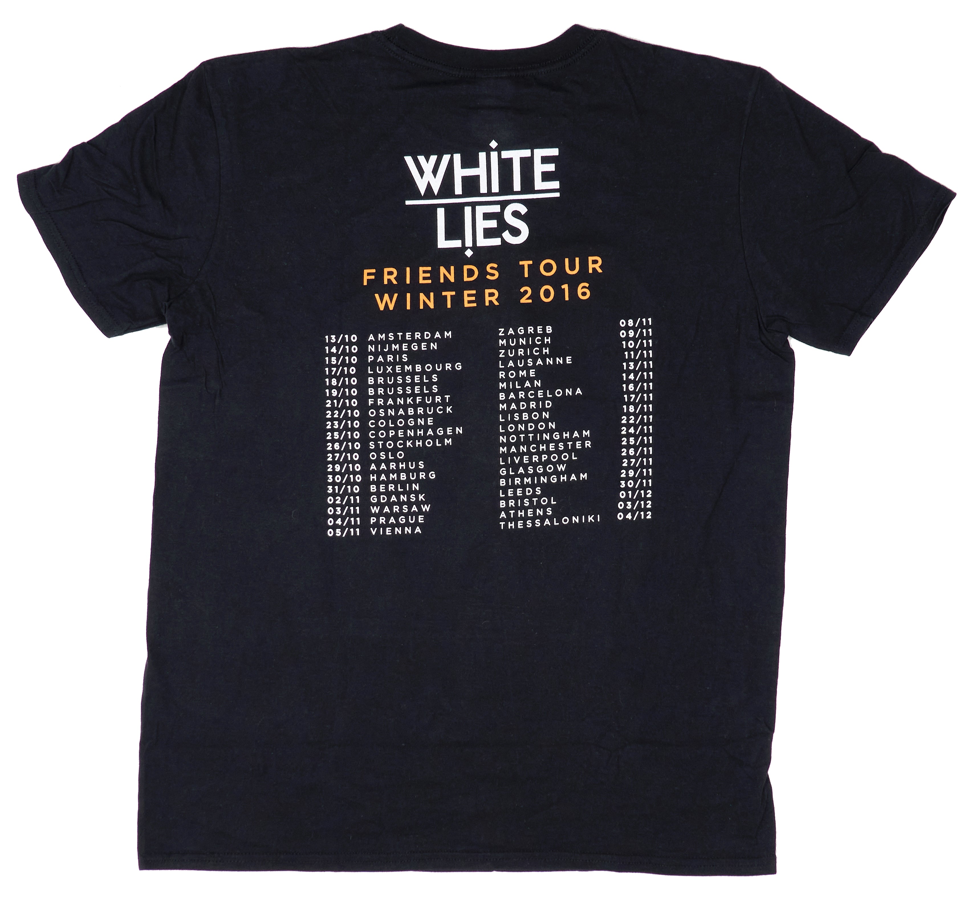 White Lies – Friends 2016 Winter Tour Shirt Size Large
