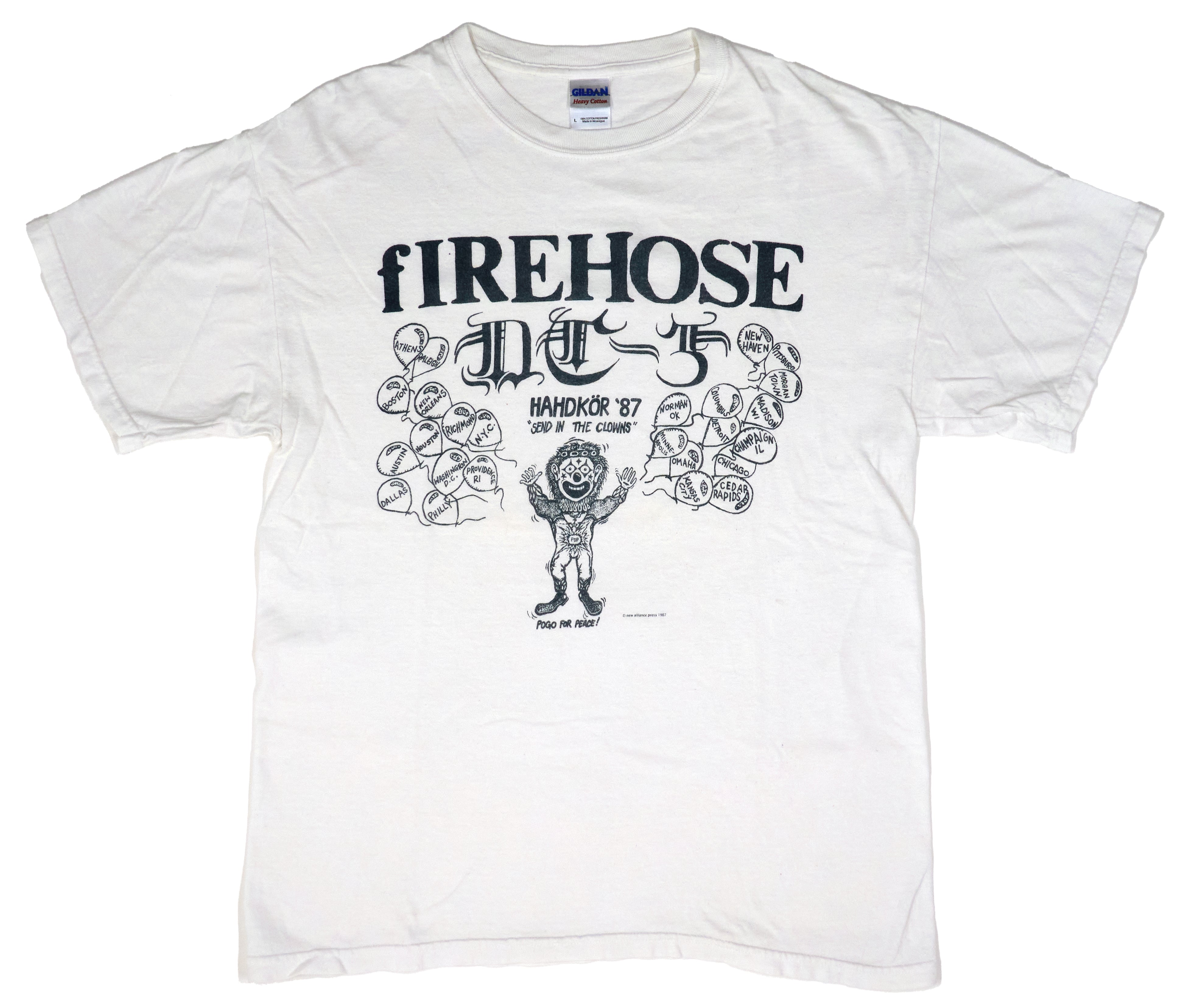 fIREHOSE / DC3 - Hadkör Send In The Clowns 1987 Tour Shirt (Bootleg By Me) Size Large