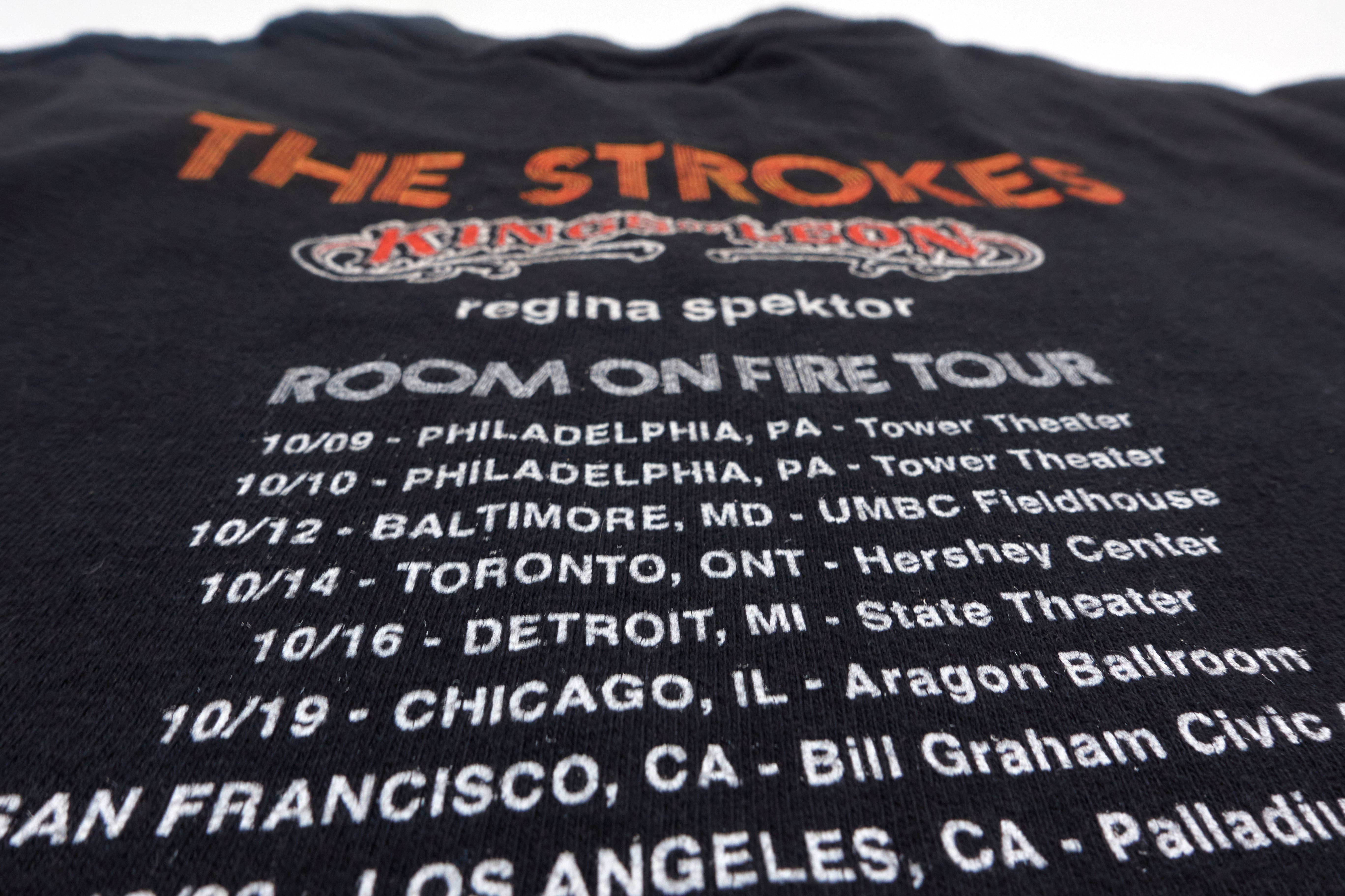 the Strokes - Room On Fire 2003 US Tour with Kings Of Leon and Regina Spector Shirt Size Small