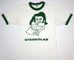 Stereolab – Cliff 90's Tour Shirt Size Large (White/Green Ringer)