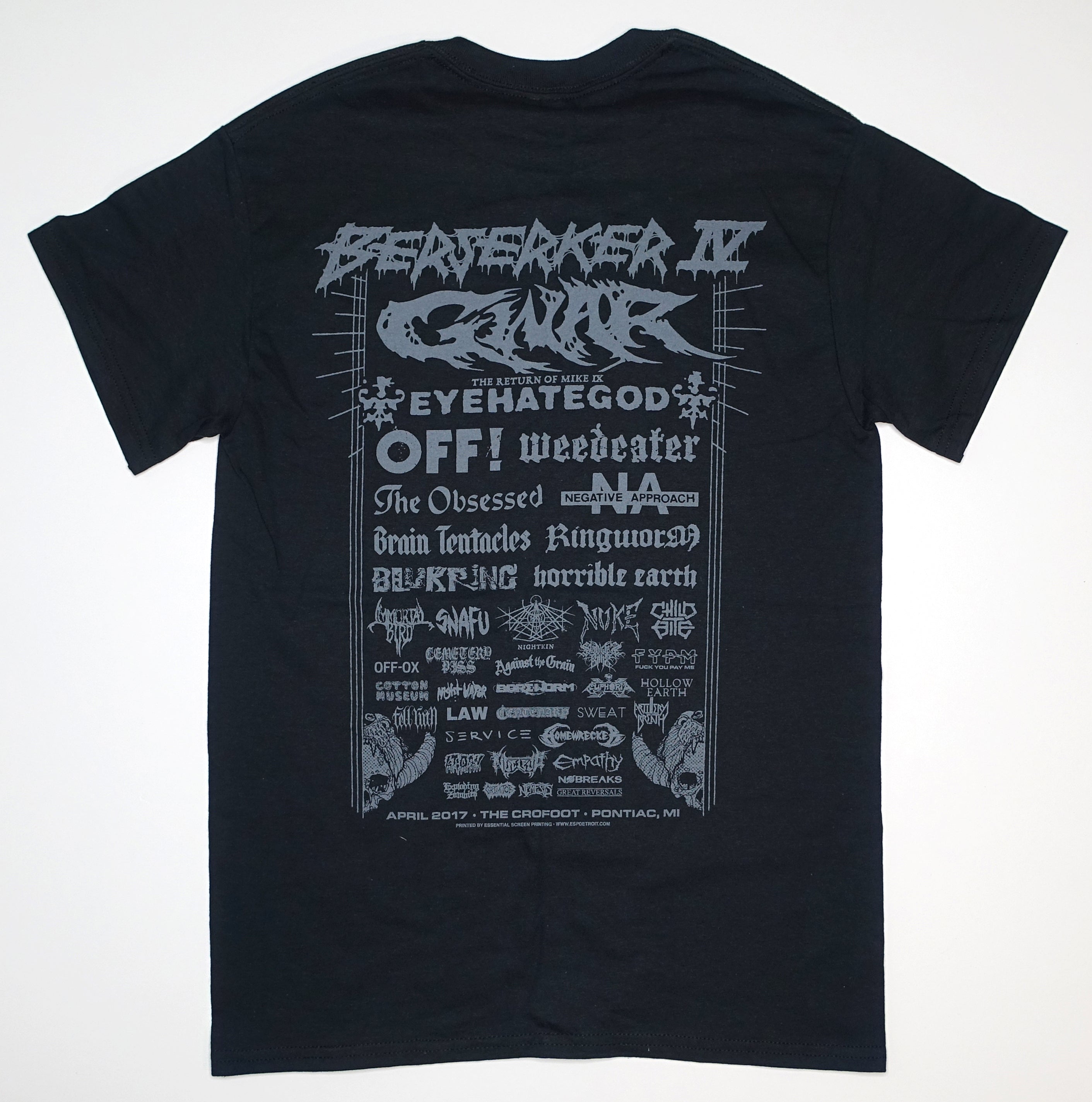 Berserker Fest IV ‎– 2017 Tour Shirt Size Small