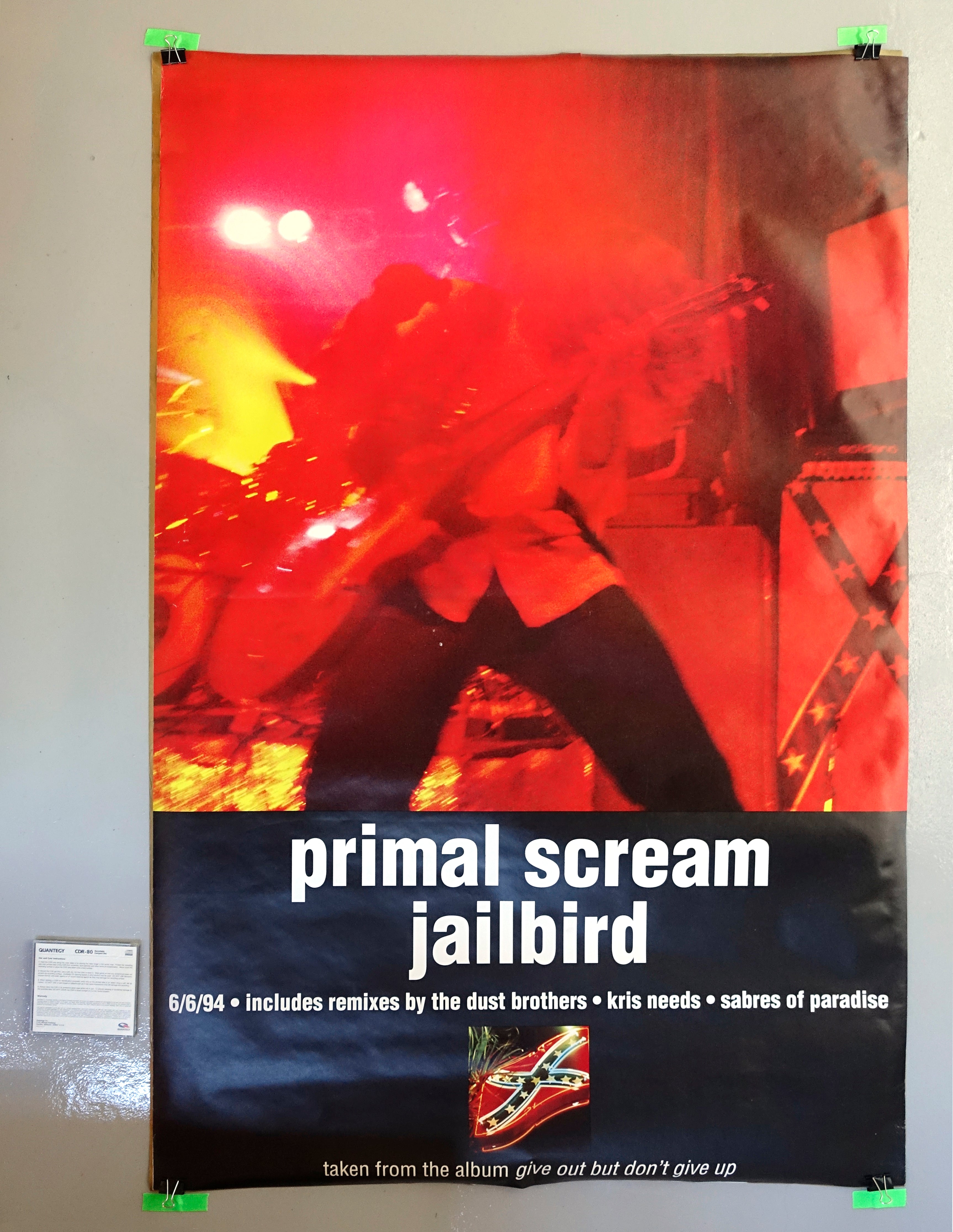 Primal Scream - Give Out But Don't Give Up 1994 Poster Approx 60" X 40" Subway Sized Unframed