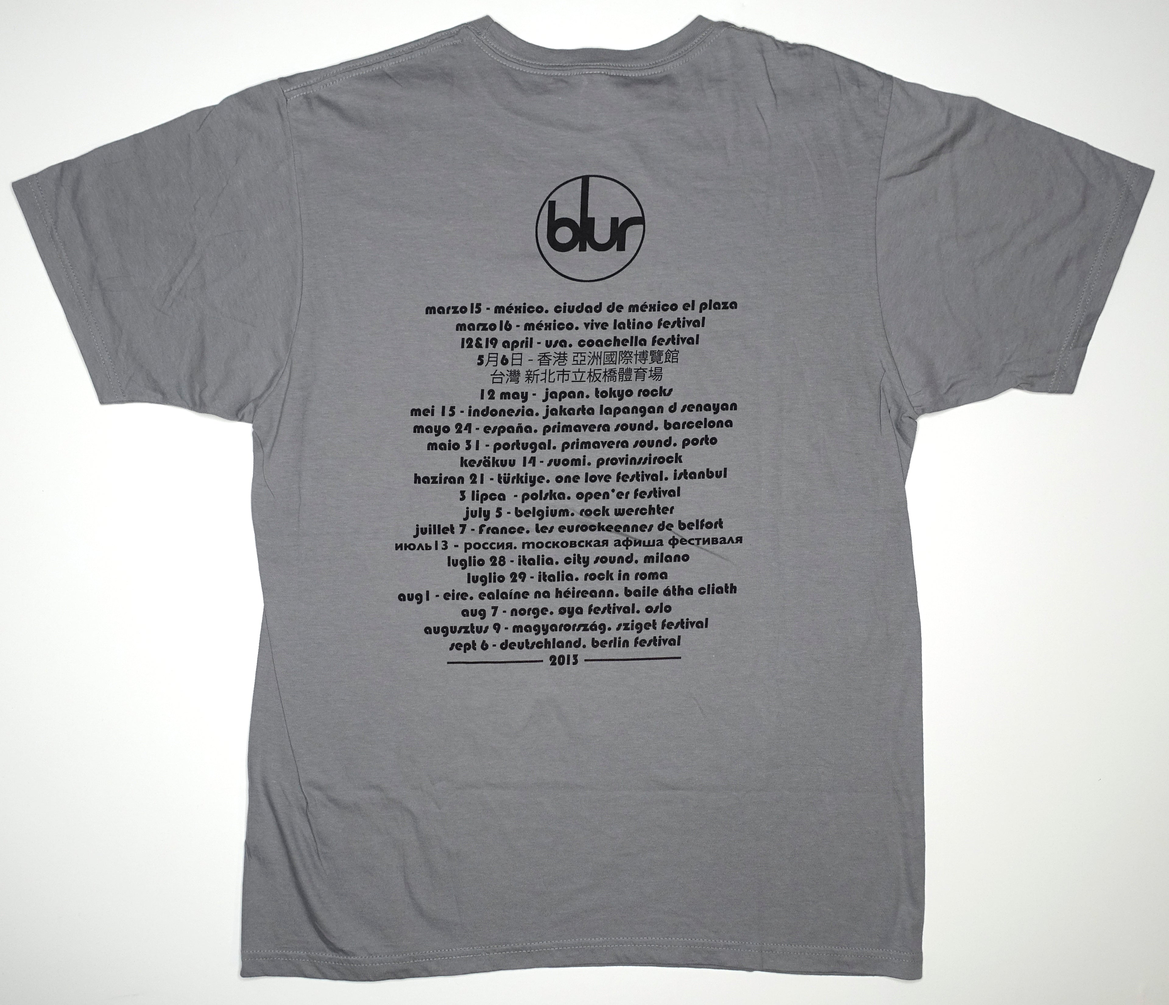 Blur ‎– Royal Hippo 2013 World Tour Shirt Size Large
