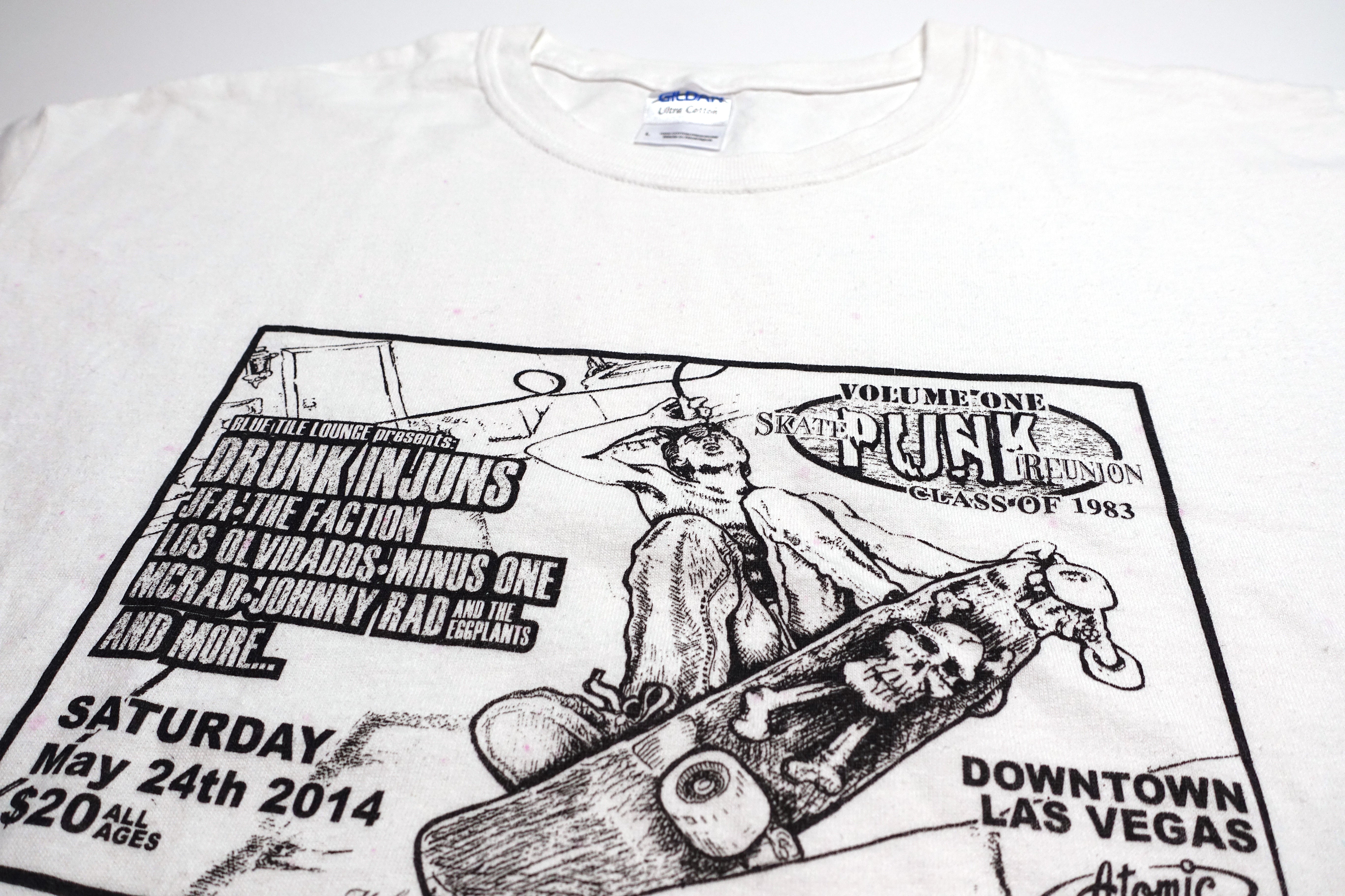 Drunk Injuns / Faction / JFA / McRad - Blue Tile Lounge Skaterock 2014 Reunion Tour Shirt Size Large
