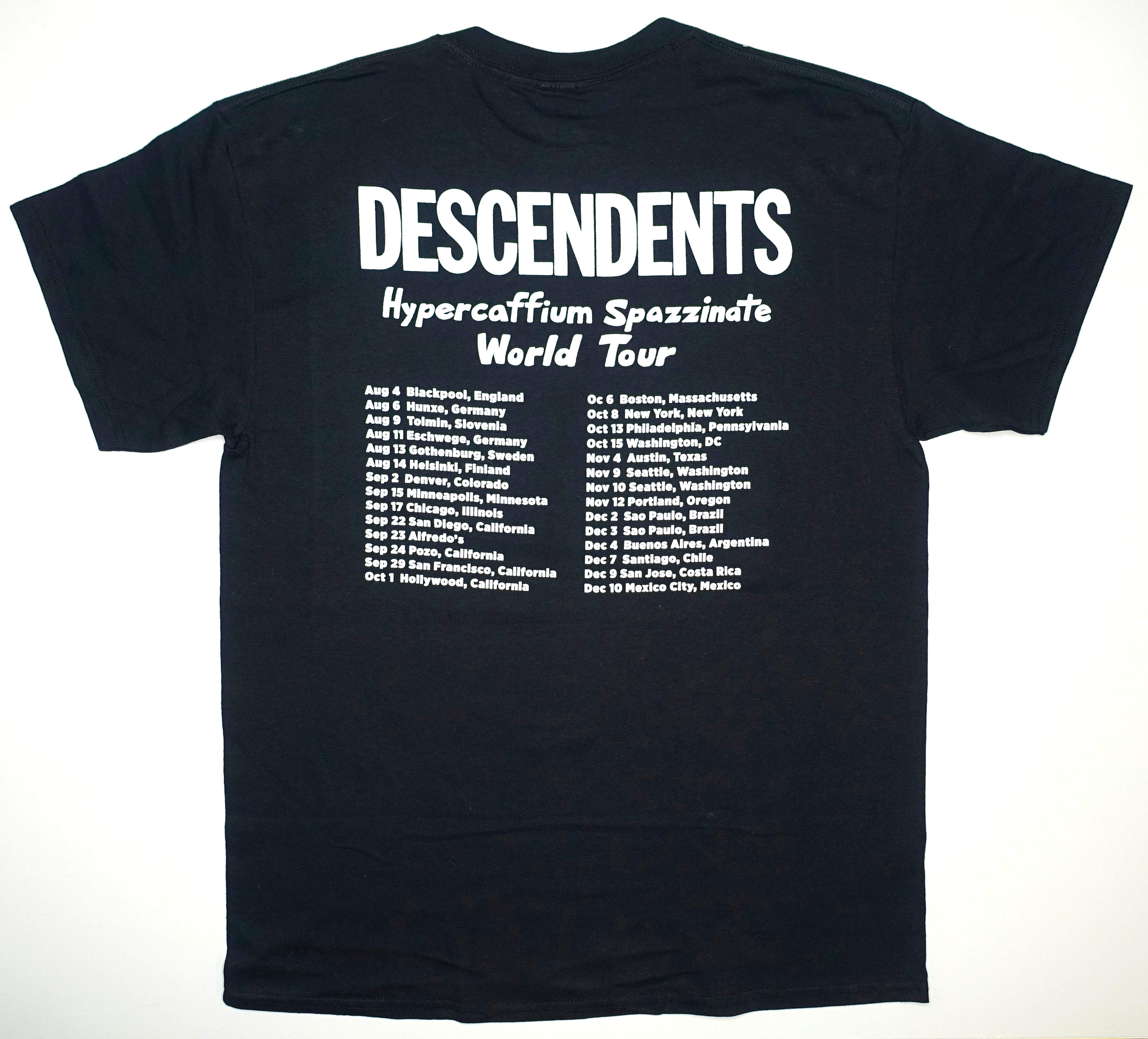 Descendents - Hypercaffium Spazzinate World Tour Shirt (8/4-12/10) Size Large