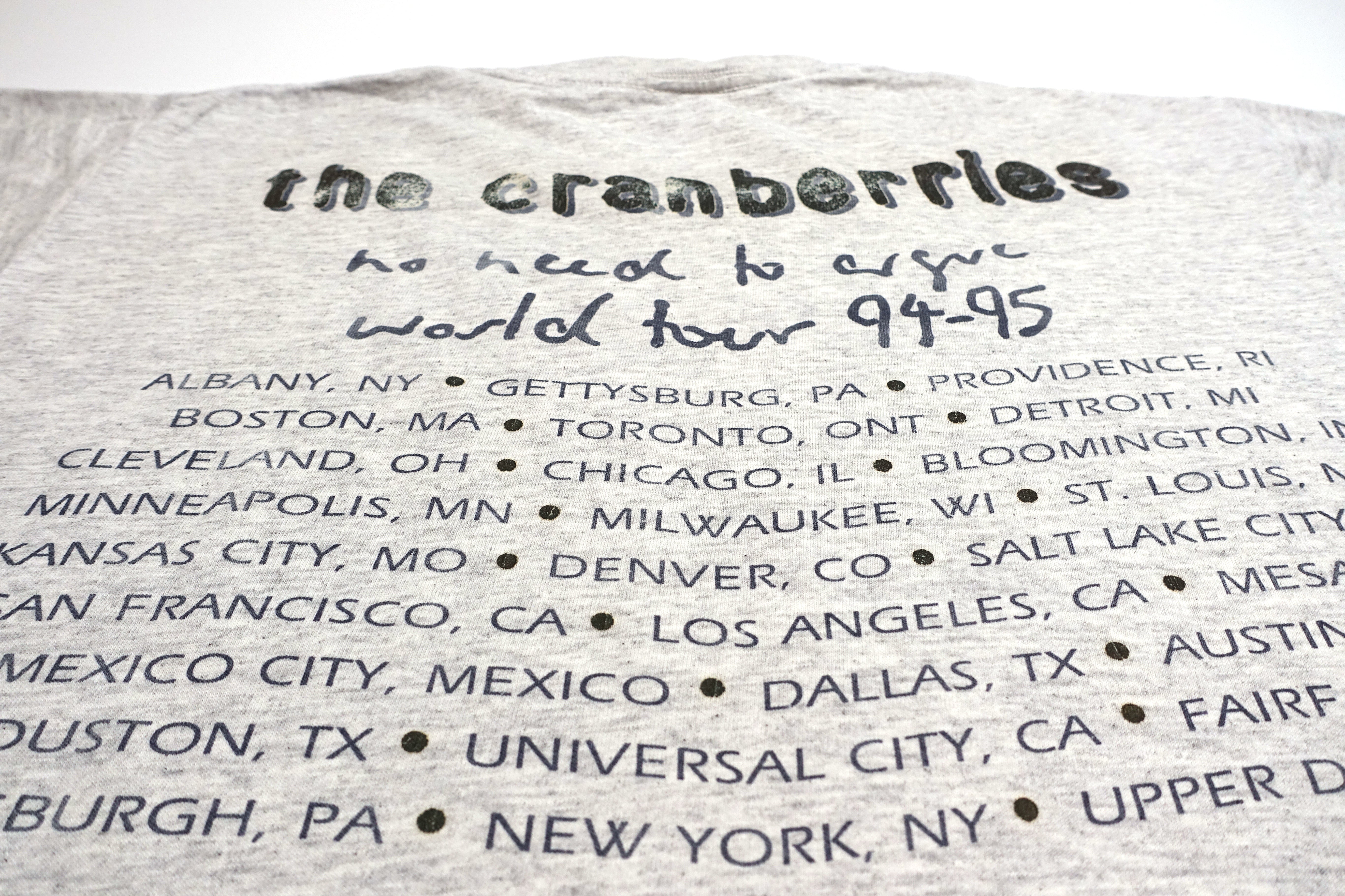 the Cranberries - No Need To Argue 1994-95 World Tour Shirt Size Large