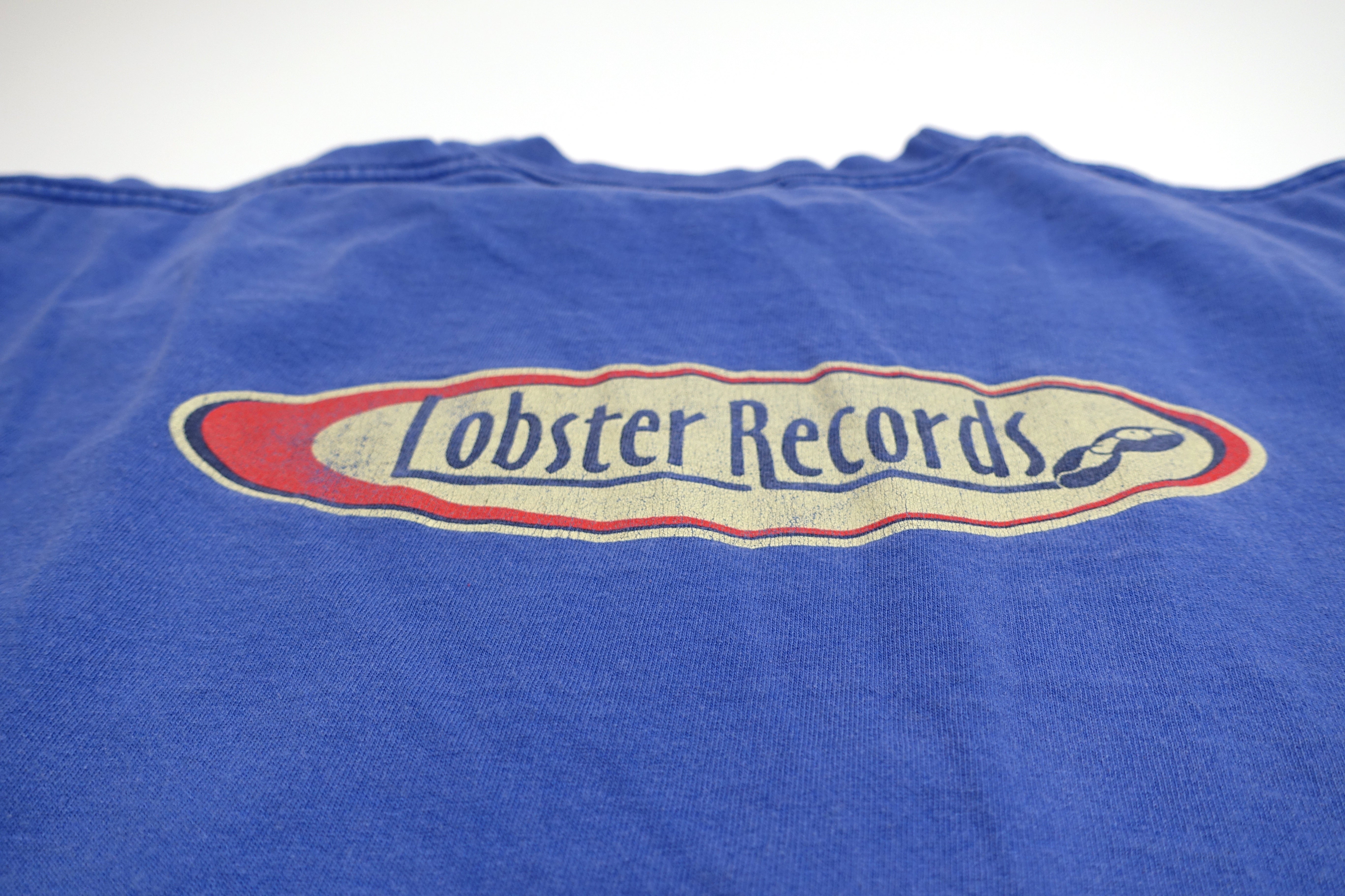 Lobster Records - 90's Oval Logo Pocket Print Shirt Size XL
