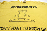Descendents - I Don't Want To Grow Up Yellow Tour Shirt Size Large