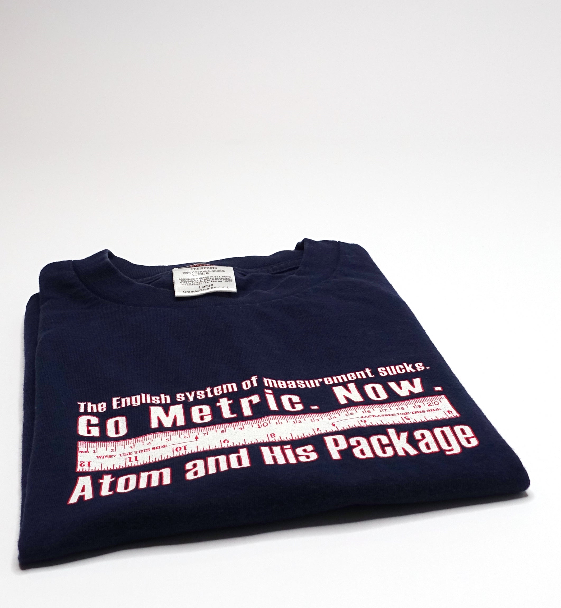 Atom And His Package ‎– Go Metric Now! 2001 Tour Shirt Size Large