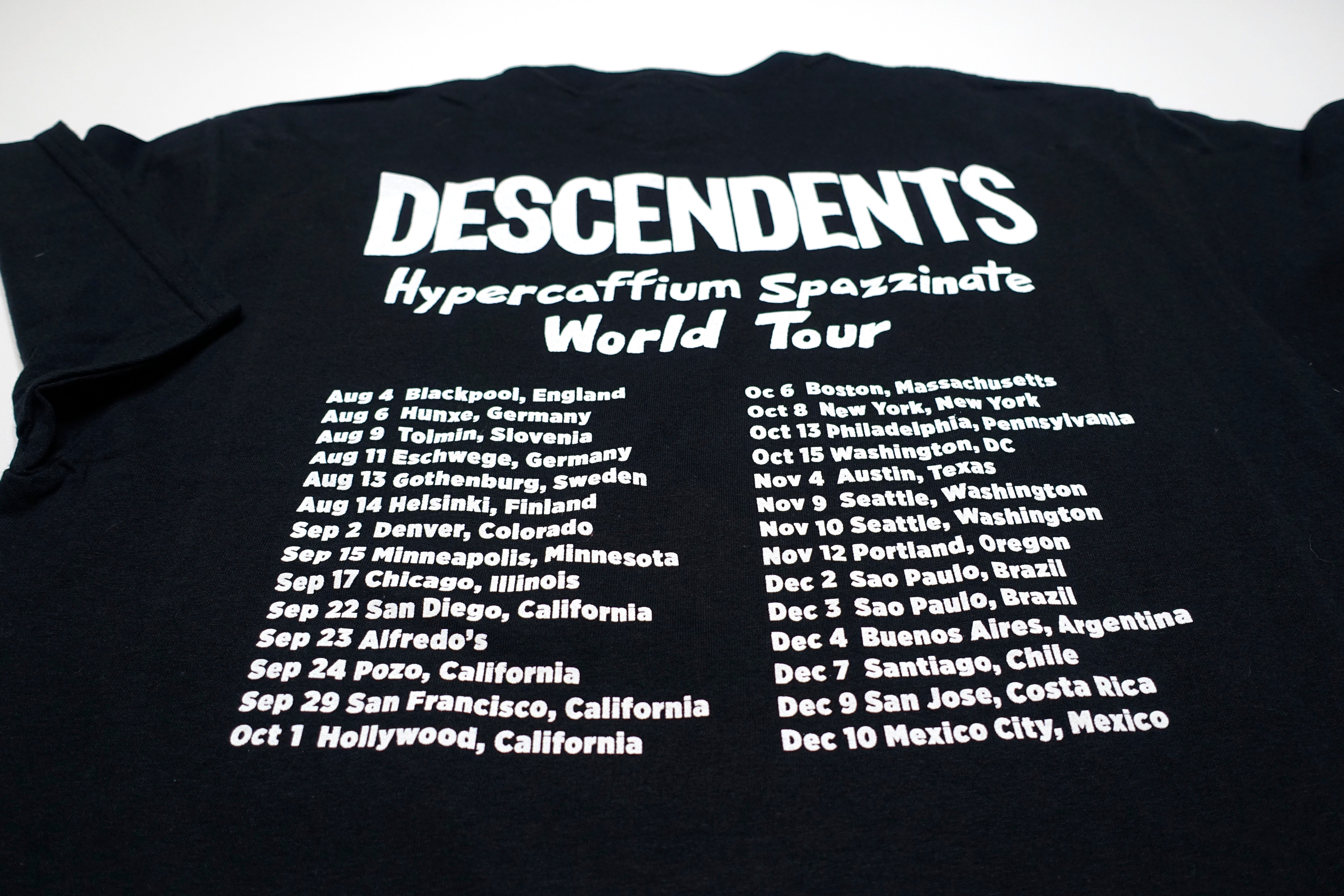 Descendents - Hypercaffium Spazzinate World Tour Shirt (8/4-12/10) Size Large