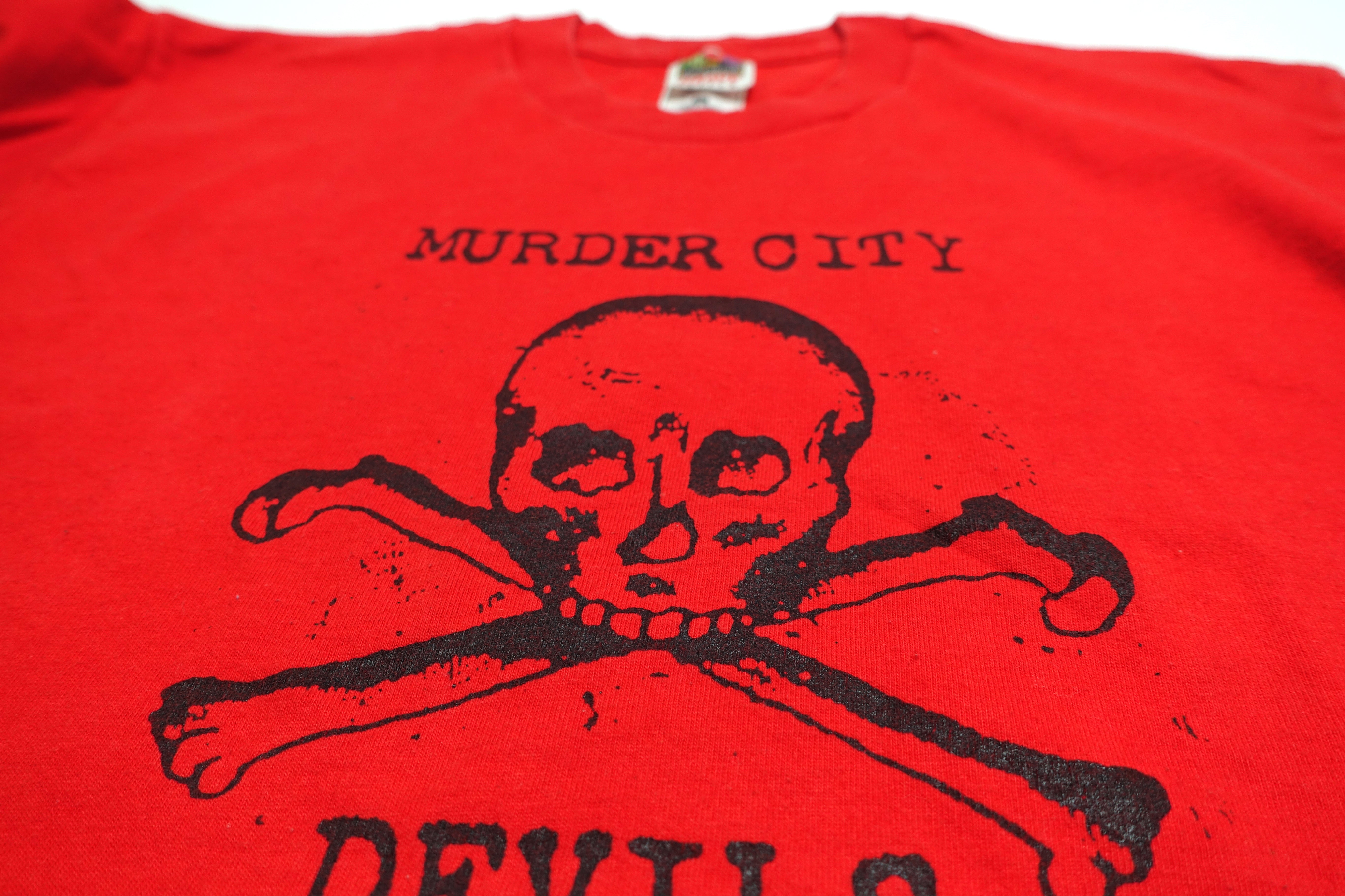 Murder City Devils ‎– Dancehall Music Skull And Cross Bones Shirt Red Size Large