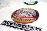 Stereolab – Ping Pong 90's Tour White/Green Ringer Shirt Size XL