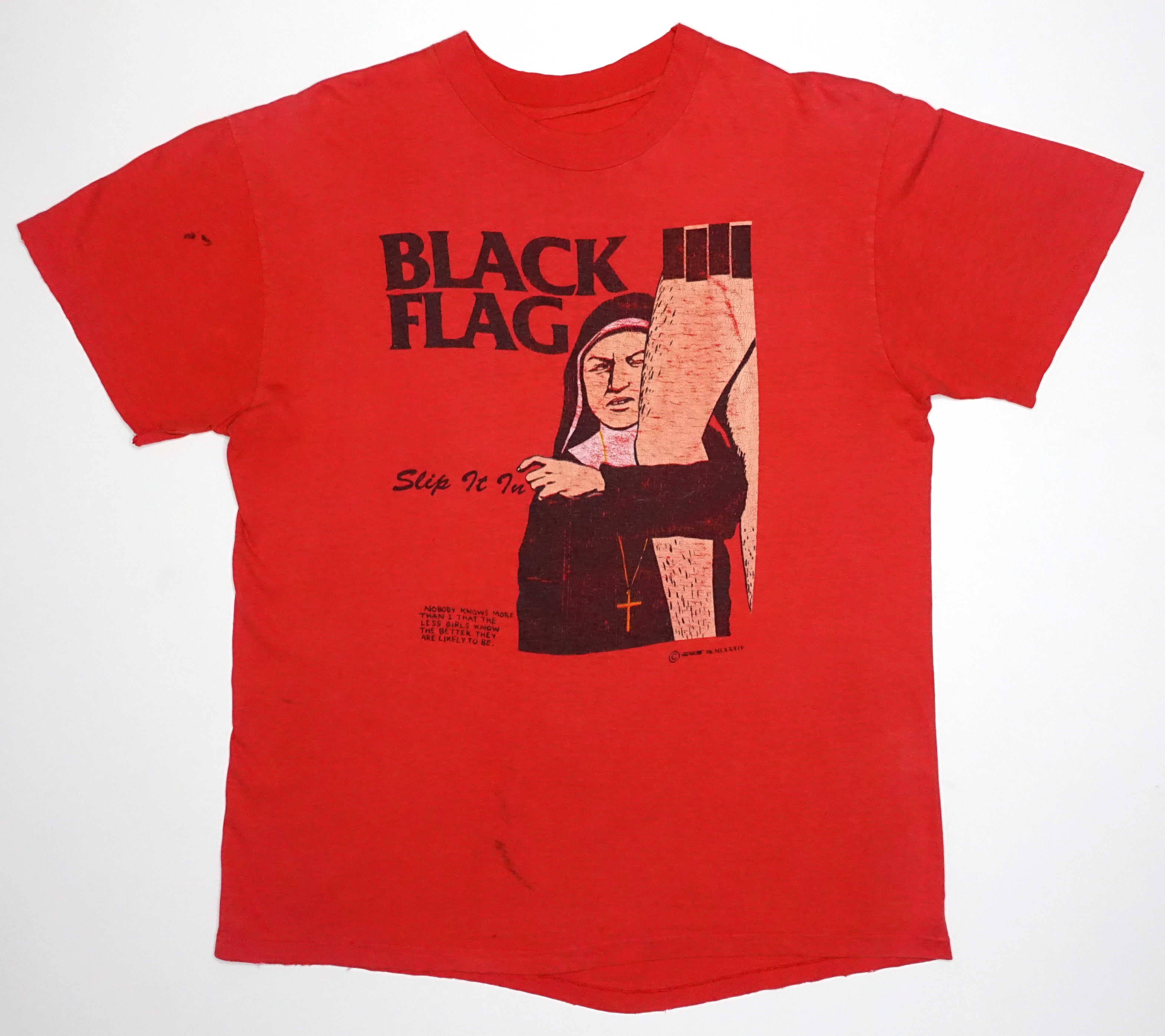 Black Flag - Slip It In 1984-1985 Tour Shirt Size Large