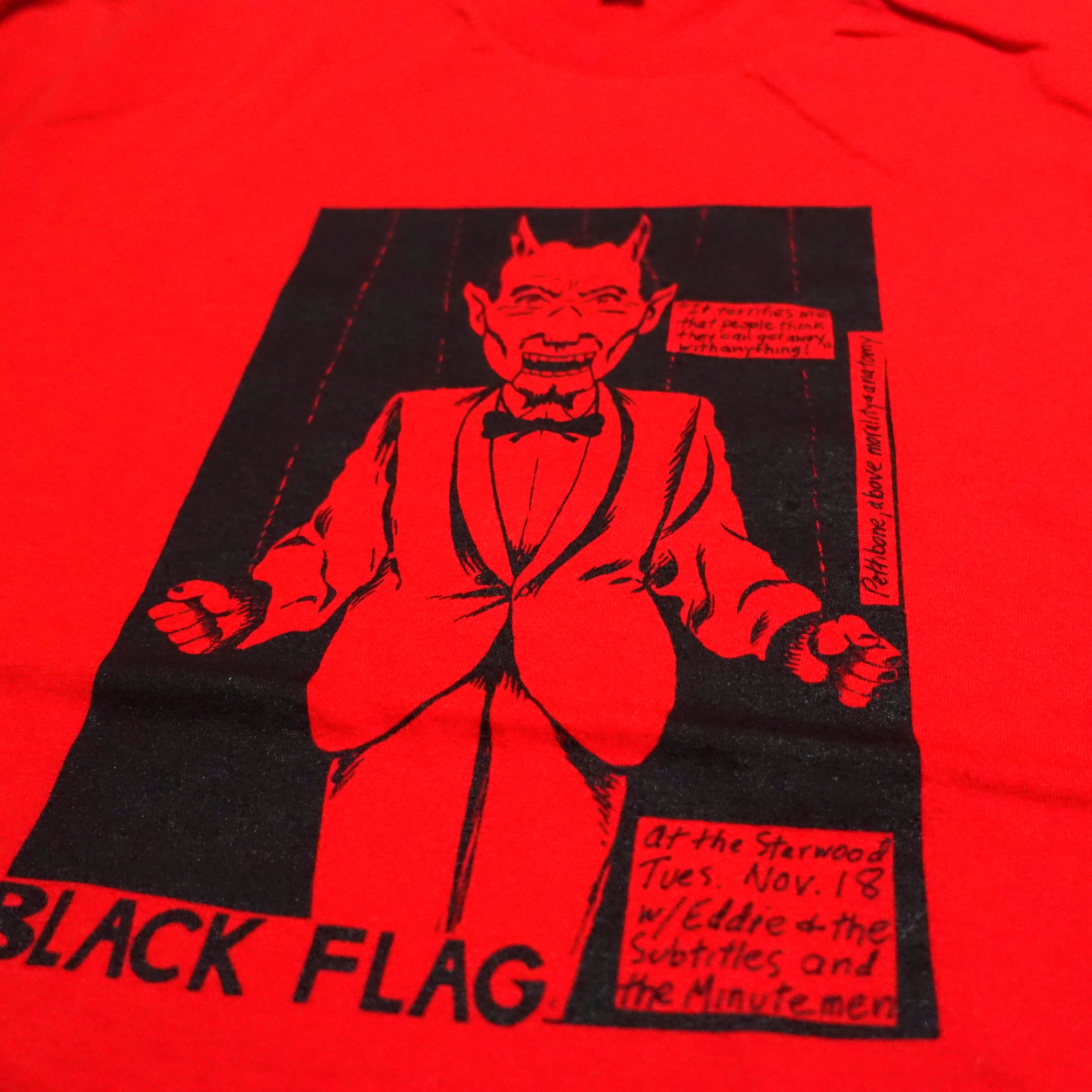 Black Flag - Raymond Pettibon Flyer / MOCA Exhibit Tour Shirt Size Large
