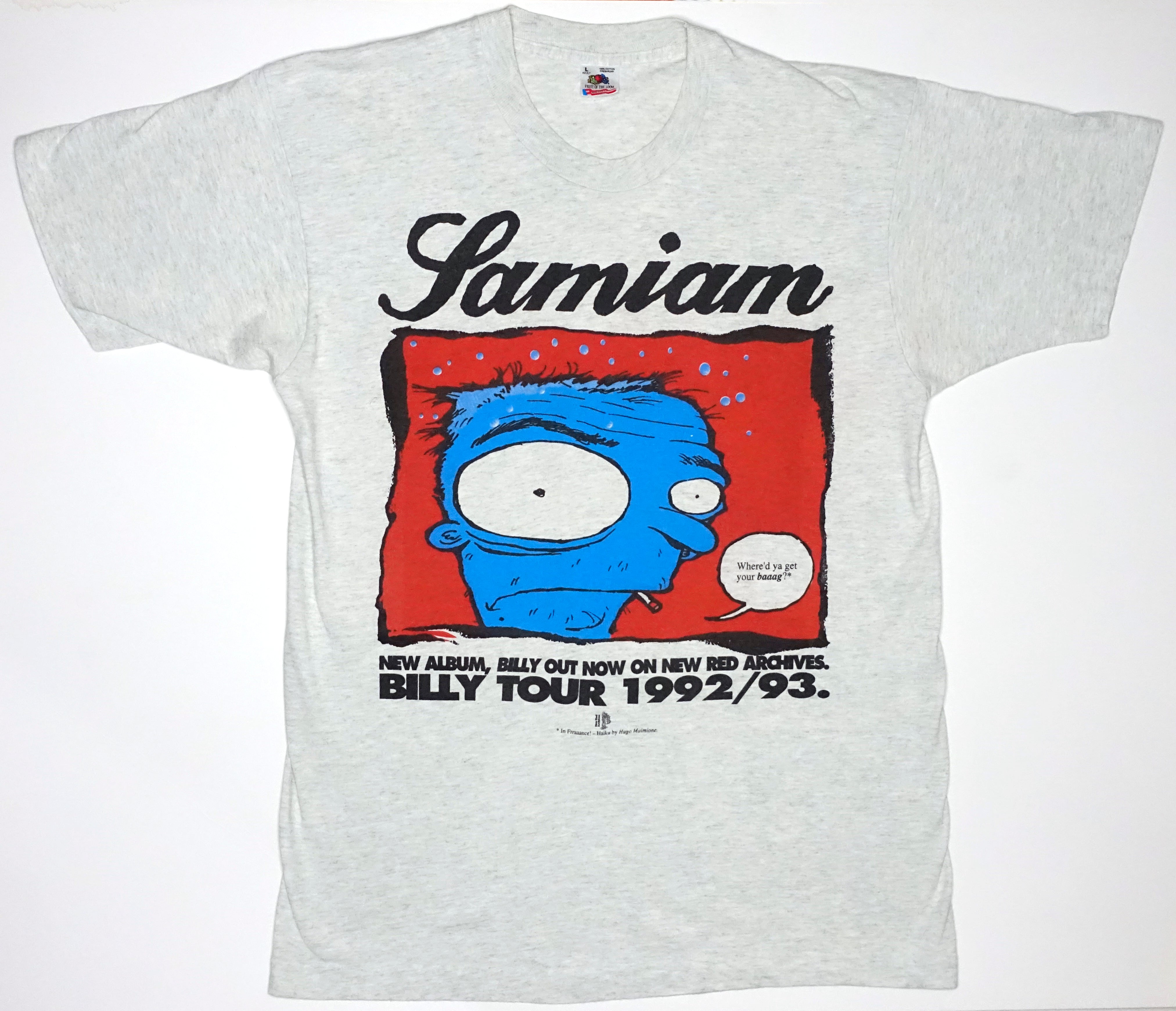 Samiam - Billy 1992/1993 Tour Shirt Size Large