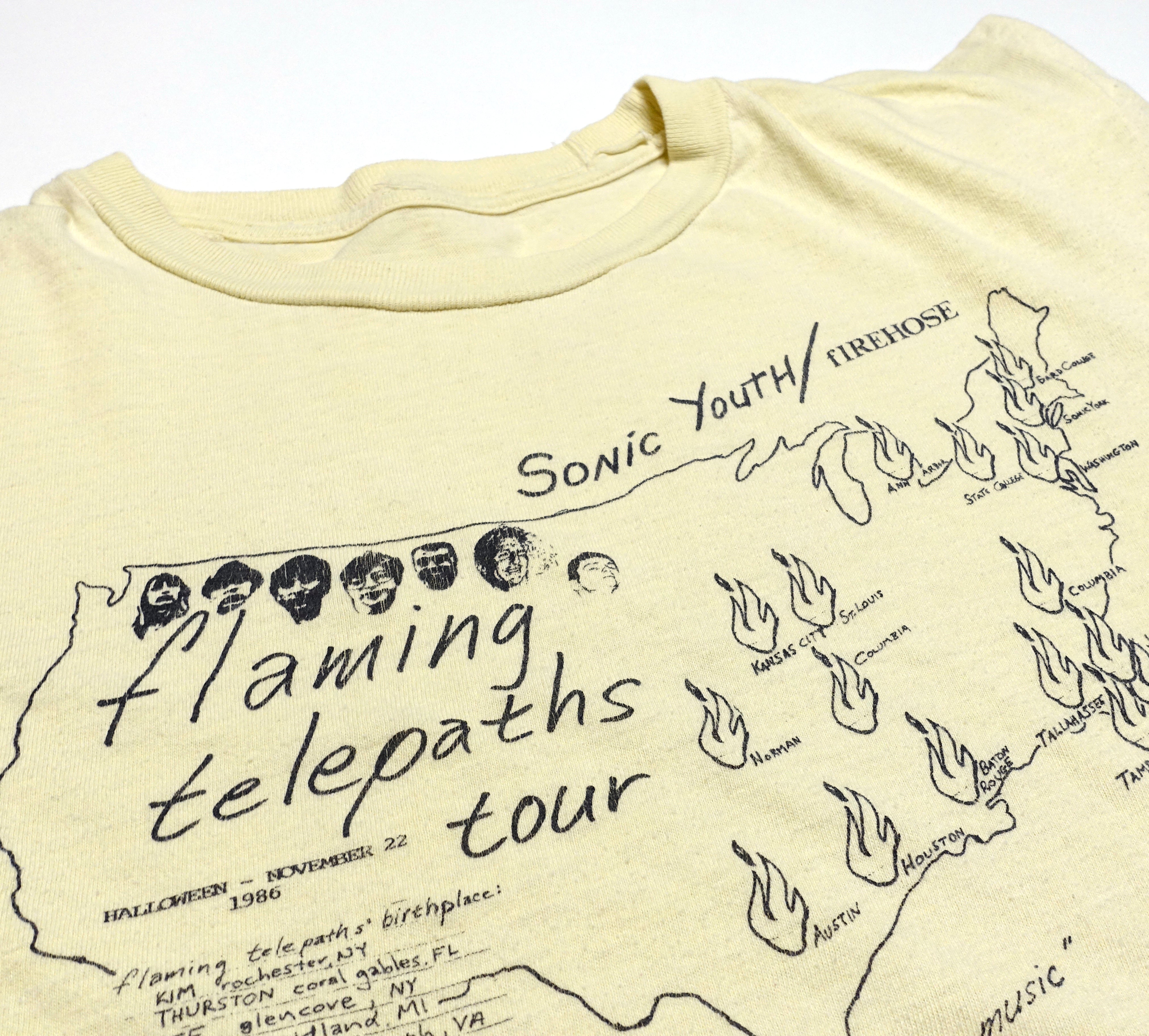 fIREHOSE / Sonic Youth - 1986 Flaming Telepaths Tour Shirt Size Medium