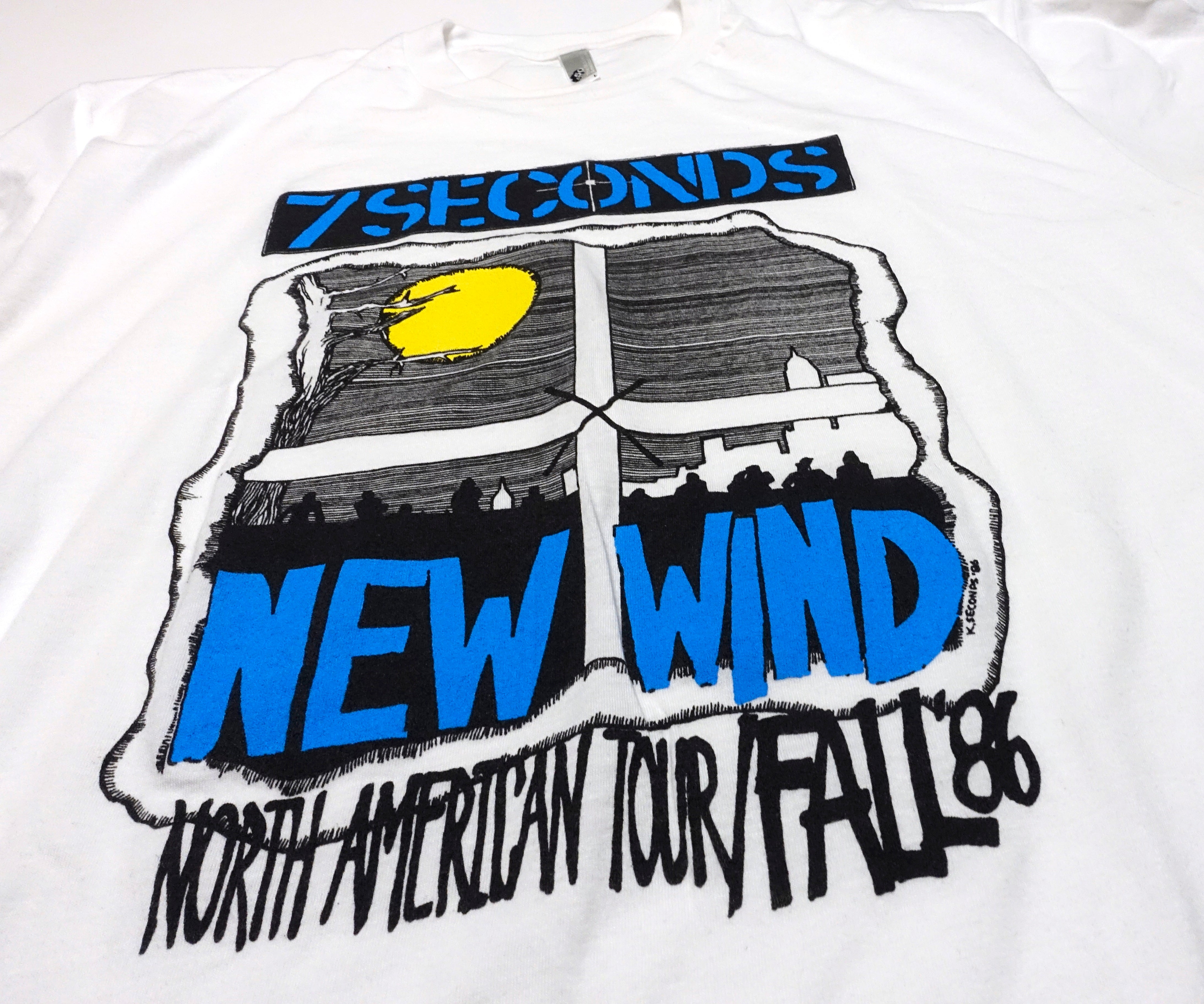 7 Seconds  ‎–  New Wind North American Tour Fall 1986 (Reissue) Shirt Size Large