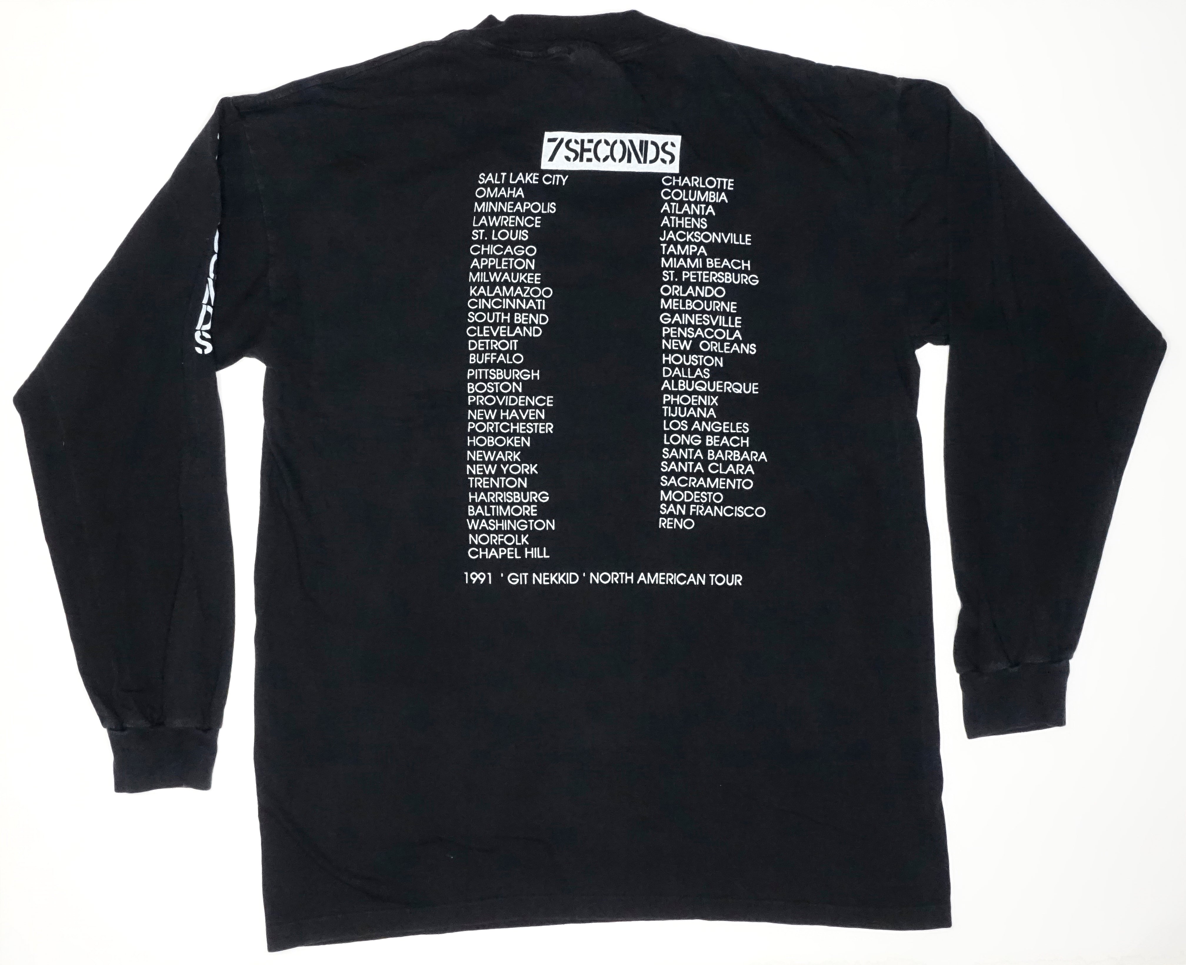 7 Seconds  ‎–  Happy Rain / Git Nekkid North American 1991 Tour Long Sleeve Shirt Size XL