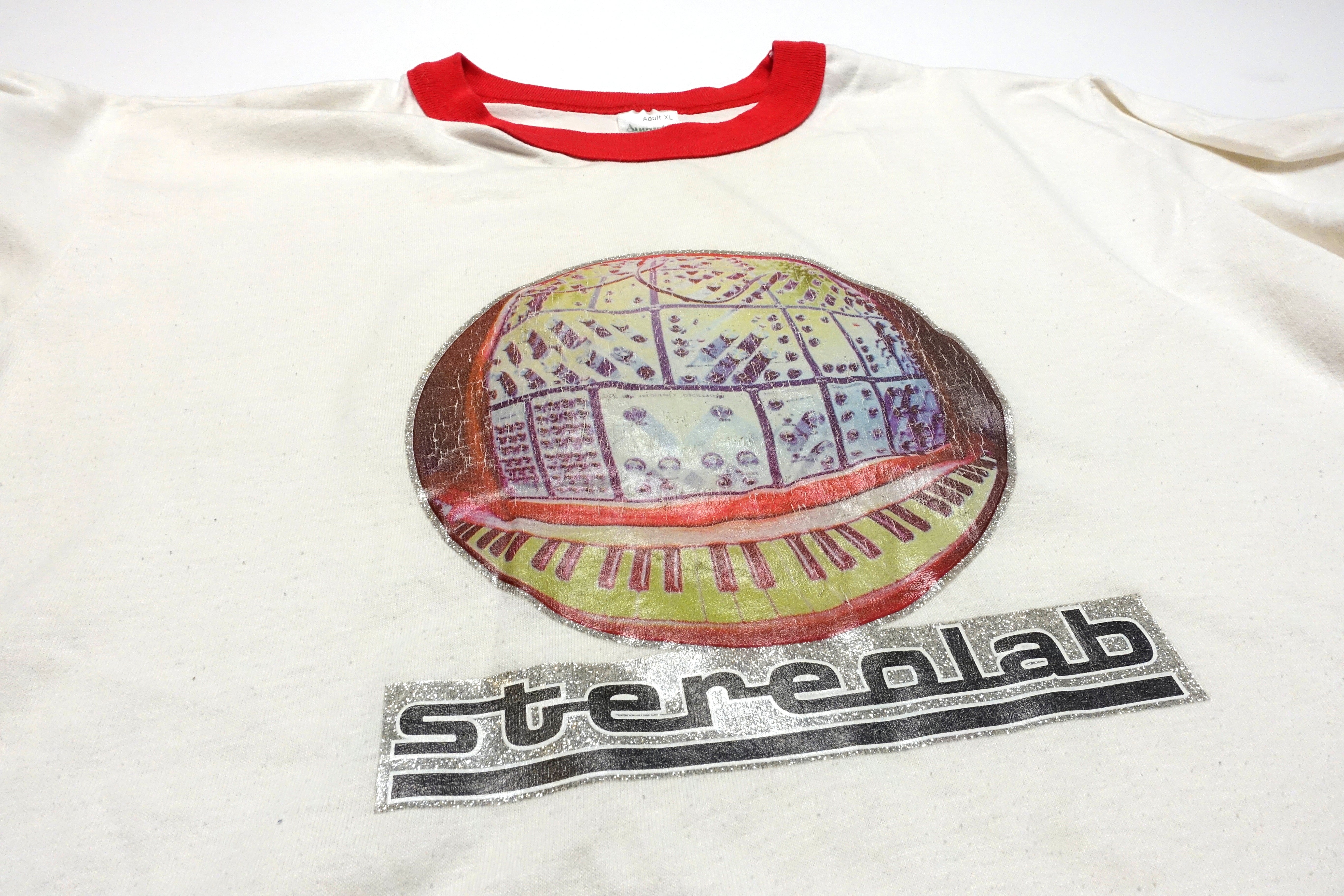 Stereolab – Ping Pong 90's Tour Shirt Size XL (White/Red Ringer)