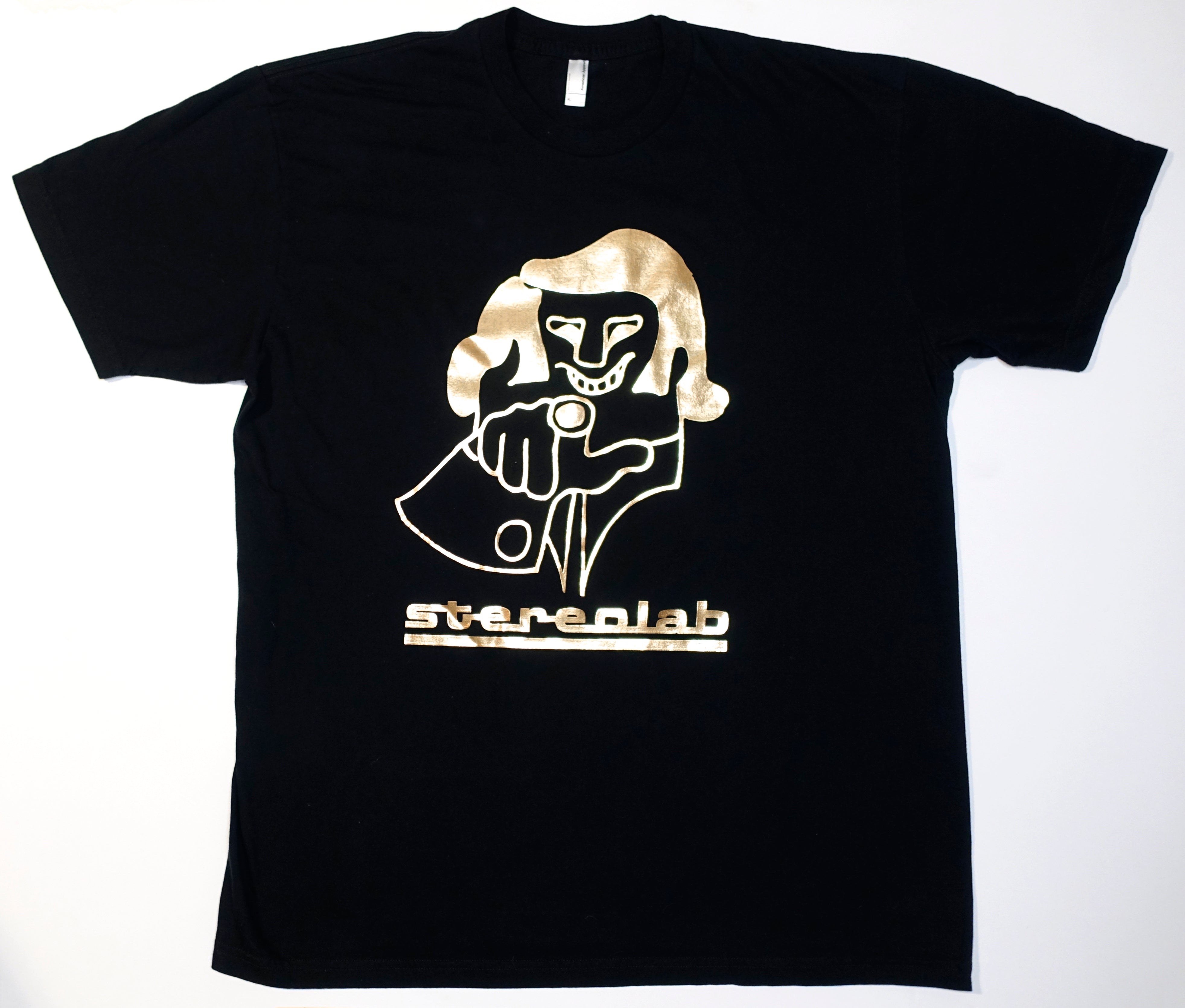 Stereolab – Cliff 00's Tour Shirt Size XL (Black/Gold Foil)
