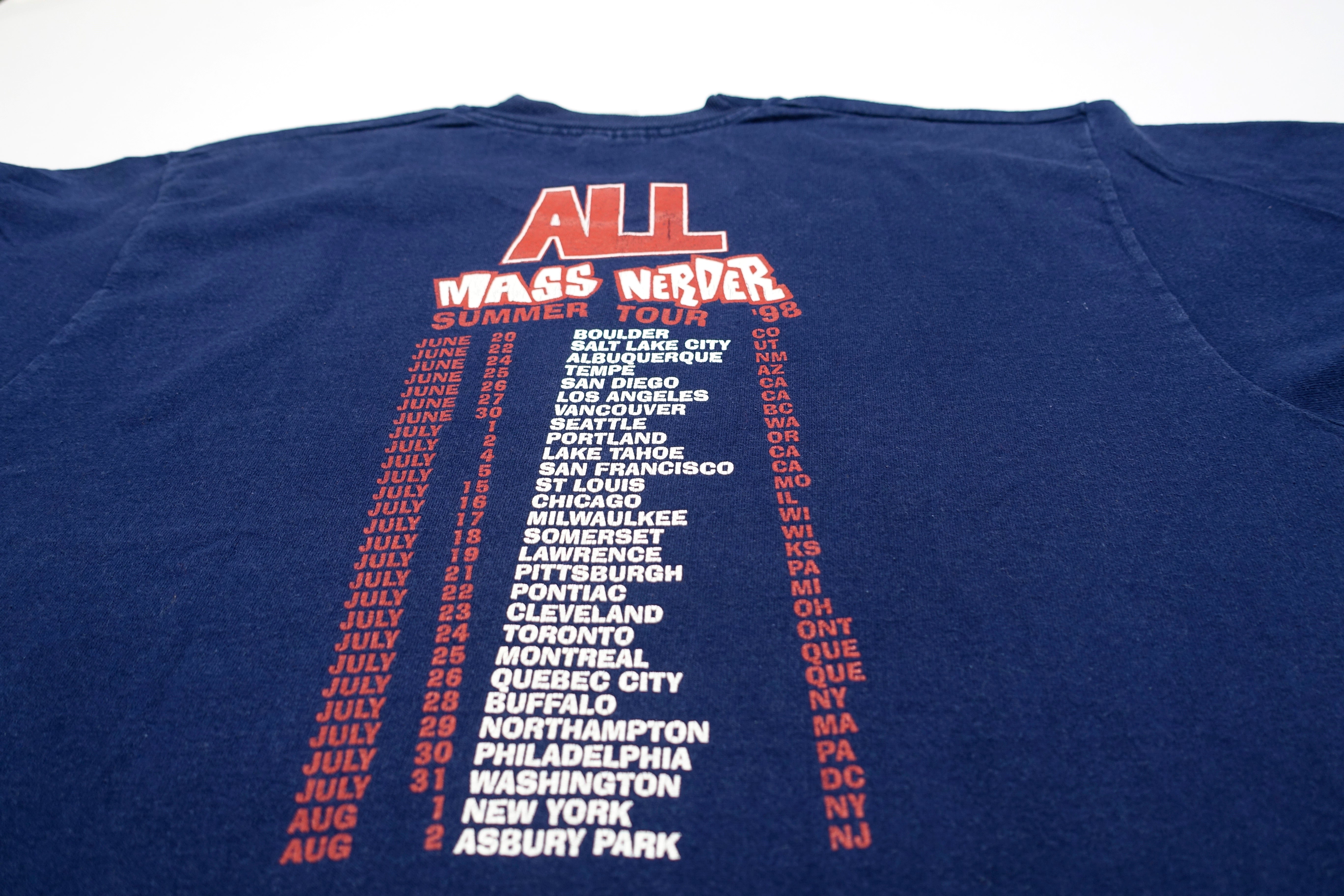 ALL - Mass Nerder 1998 Summer Tour Shirt Size Large