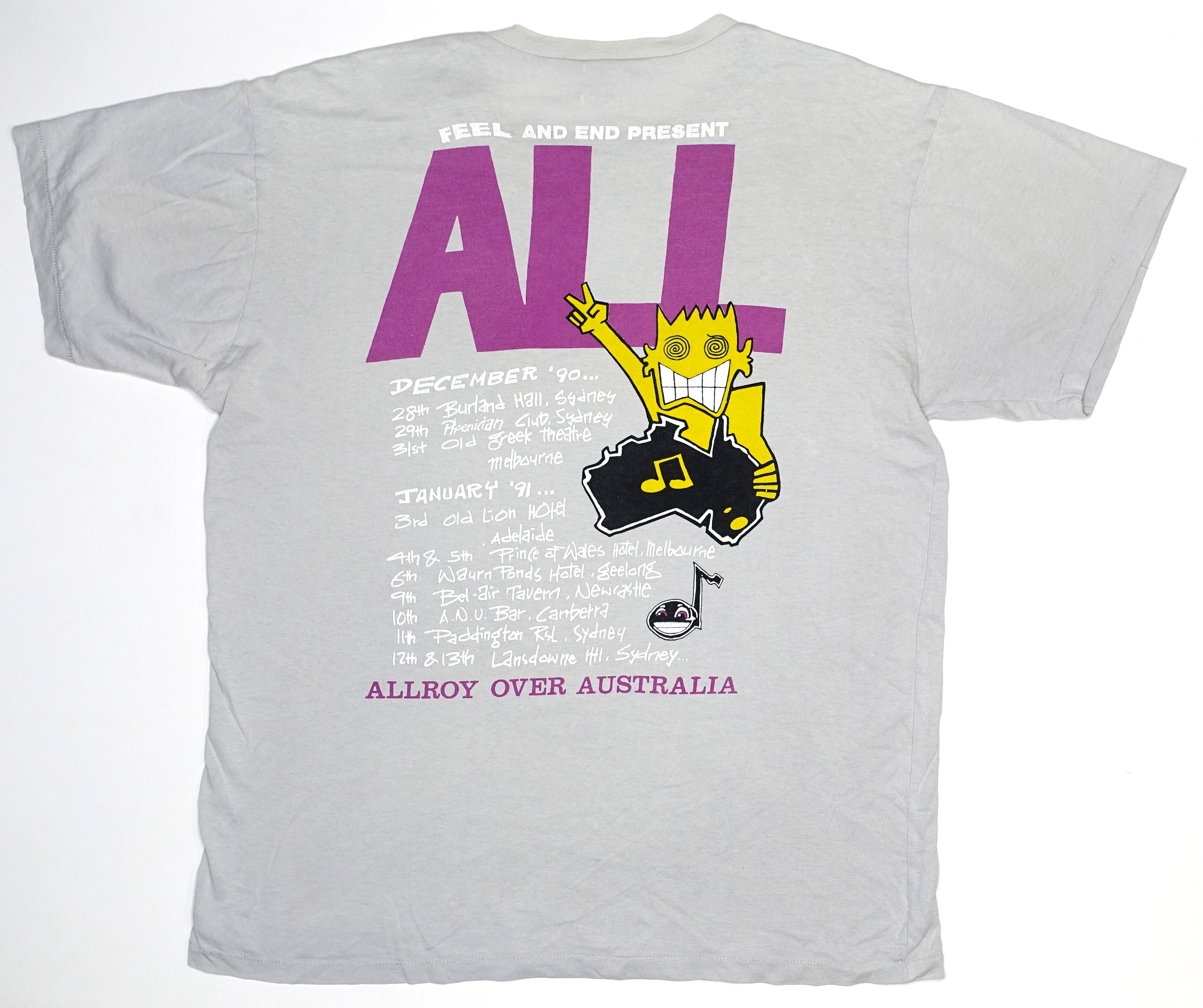 ALL - Allroy Over Australia 1990-91 Tour Shirt Size Large