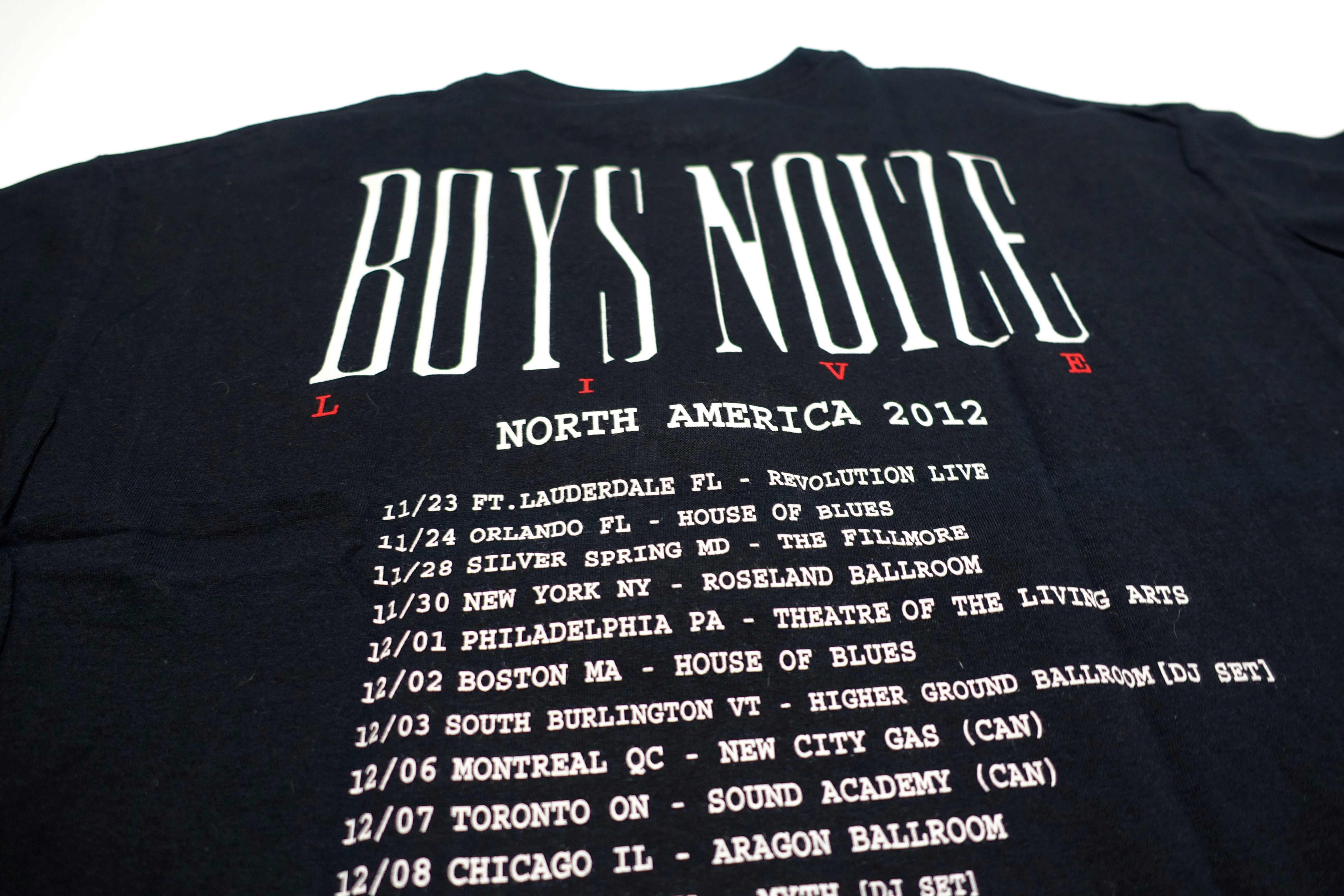 Boys Noize ‎– Out Of The Black LIVE 2012 North American Tour Shirt Size Large