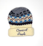 Chemical People - White & Grey Knit Beanie