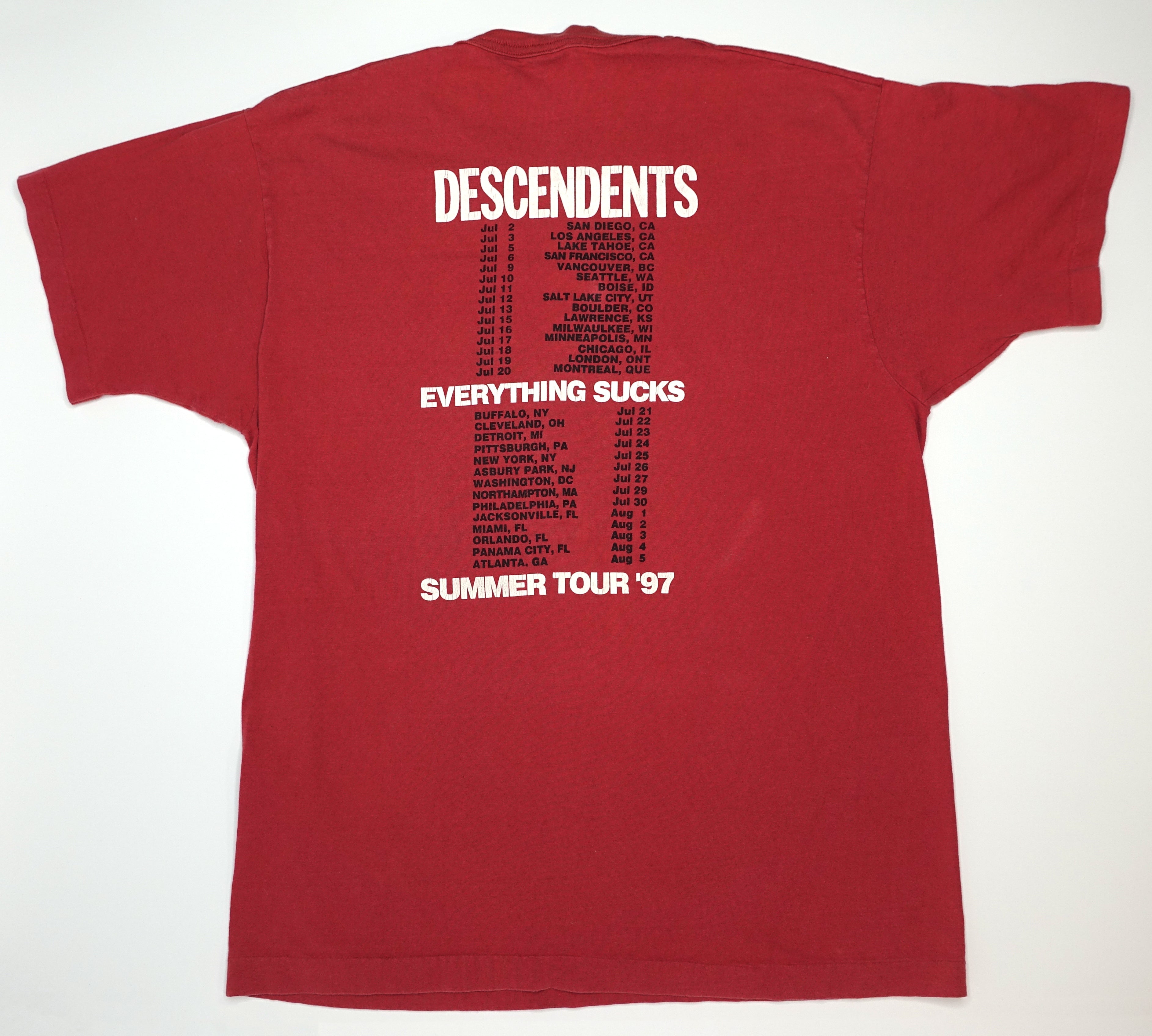 Descendents - Everything Sucks Summer 1997 Tour Shirt Size XL