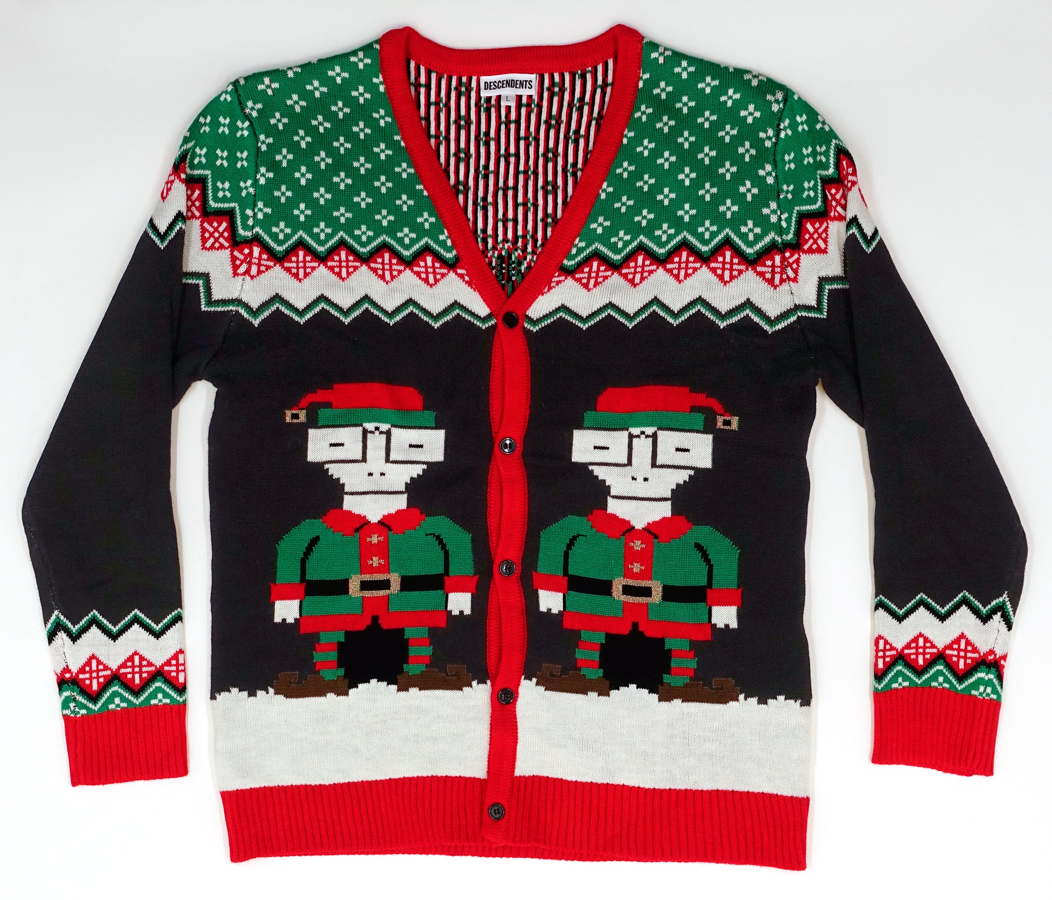 Descendents - Holiday Knit Cardigan 2018 Sweater Size Large