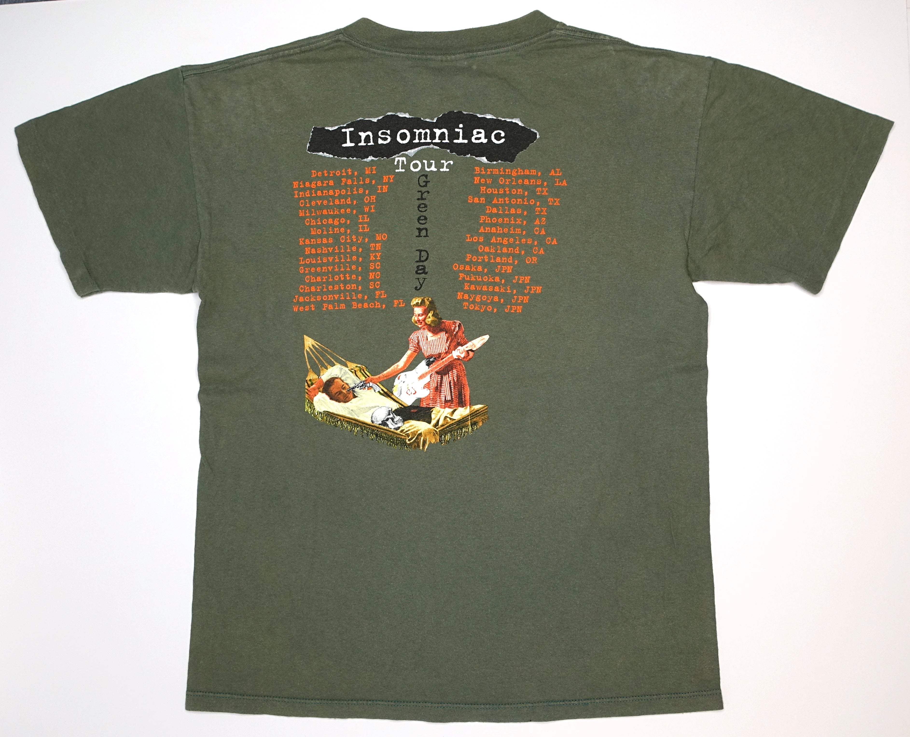 Green Day - Insomniac 1995 World Tour Shirt Size Large