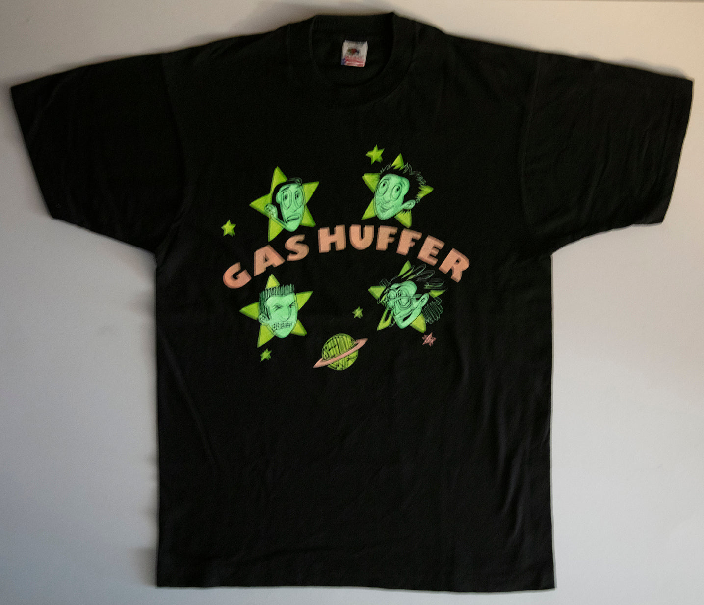 Gas Huffer - Janitors Of Tomorrow 1991 Tour Shirt Size Large (Glow In The Dark)