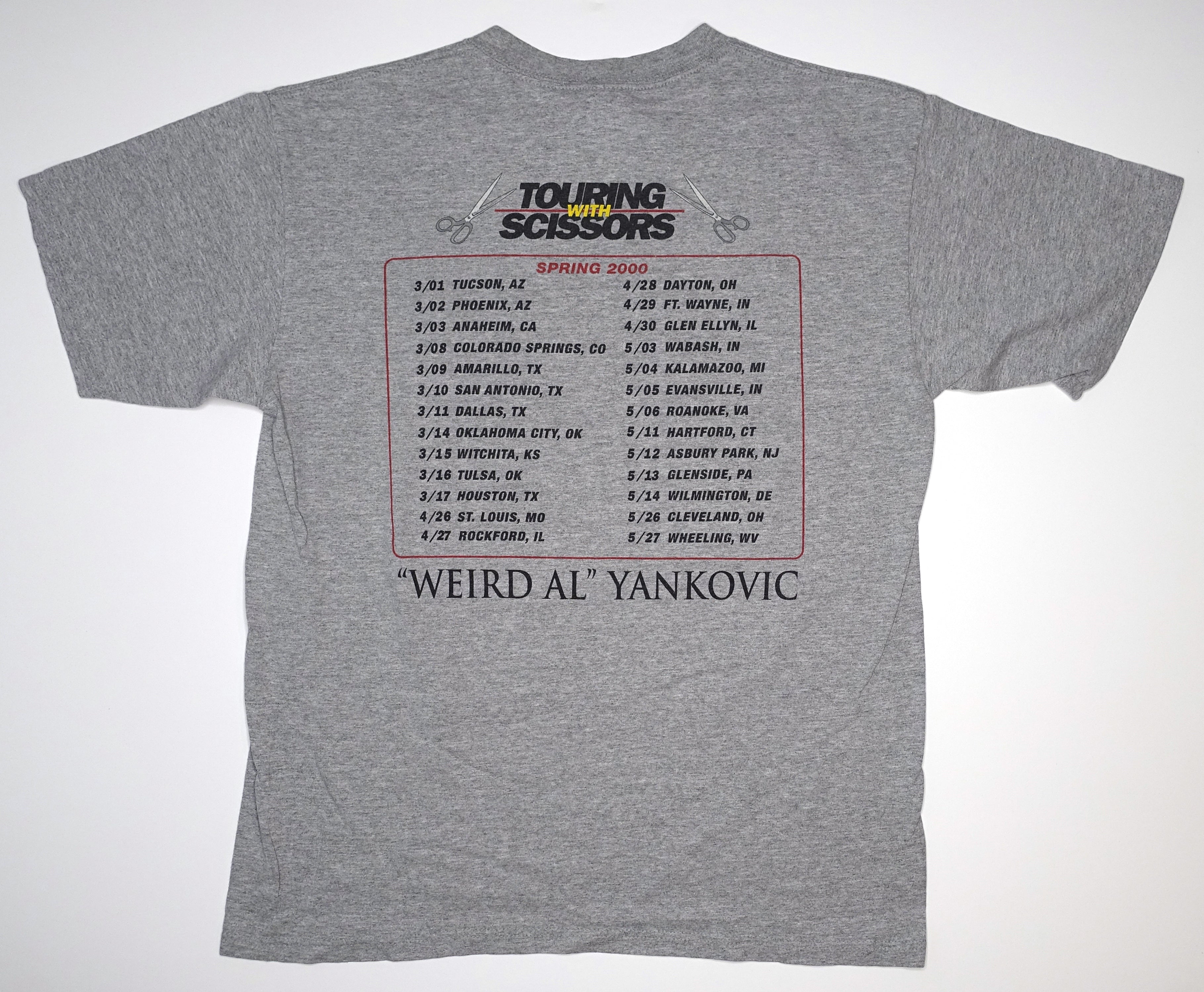 Weird Al Yankovic - Touring With Scissors 2000 US Tour Shirt Size Large