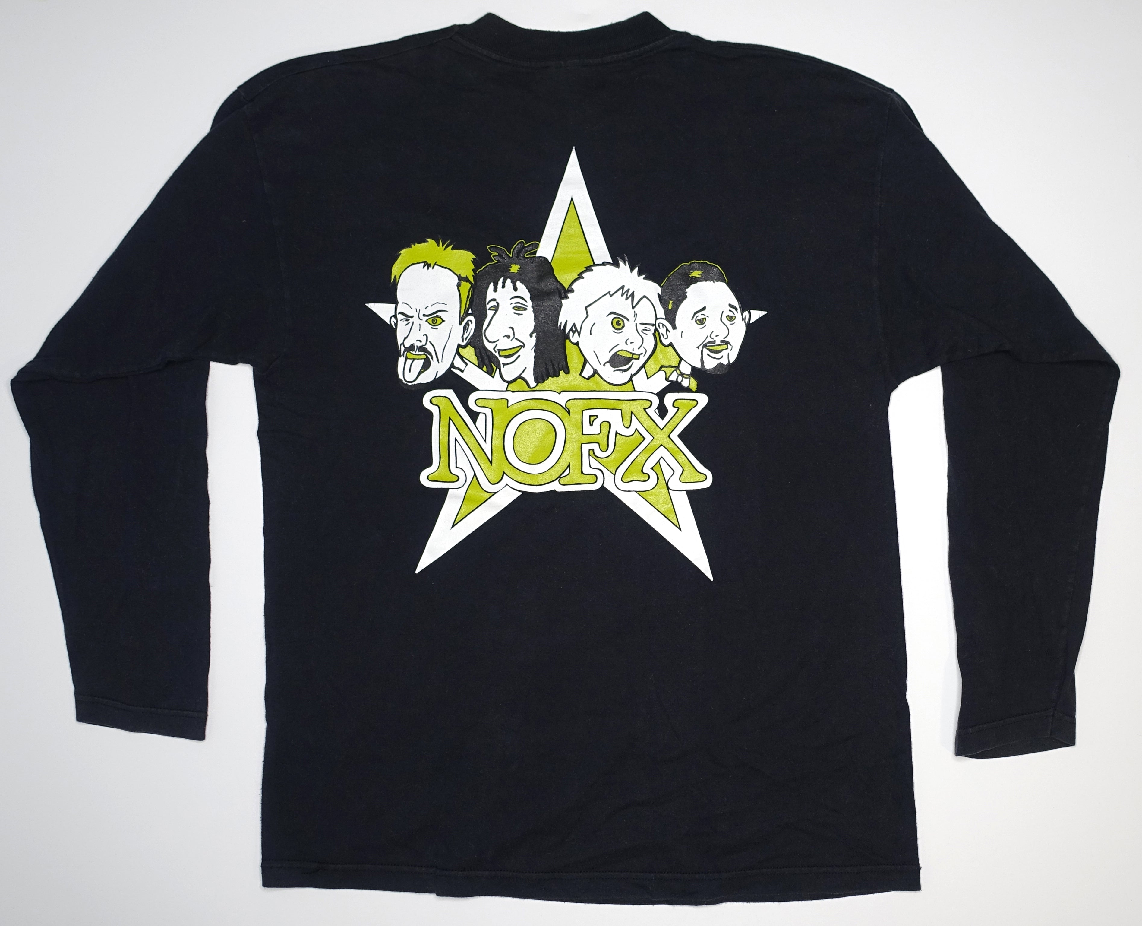 NOFX - Longest Line / Cartoon Star 90's Long Sleeve Tour Shirt Size La