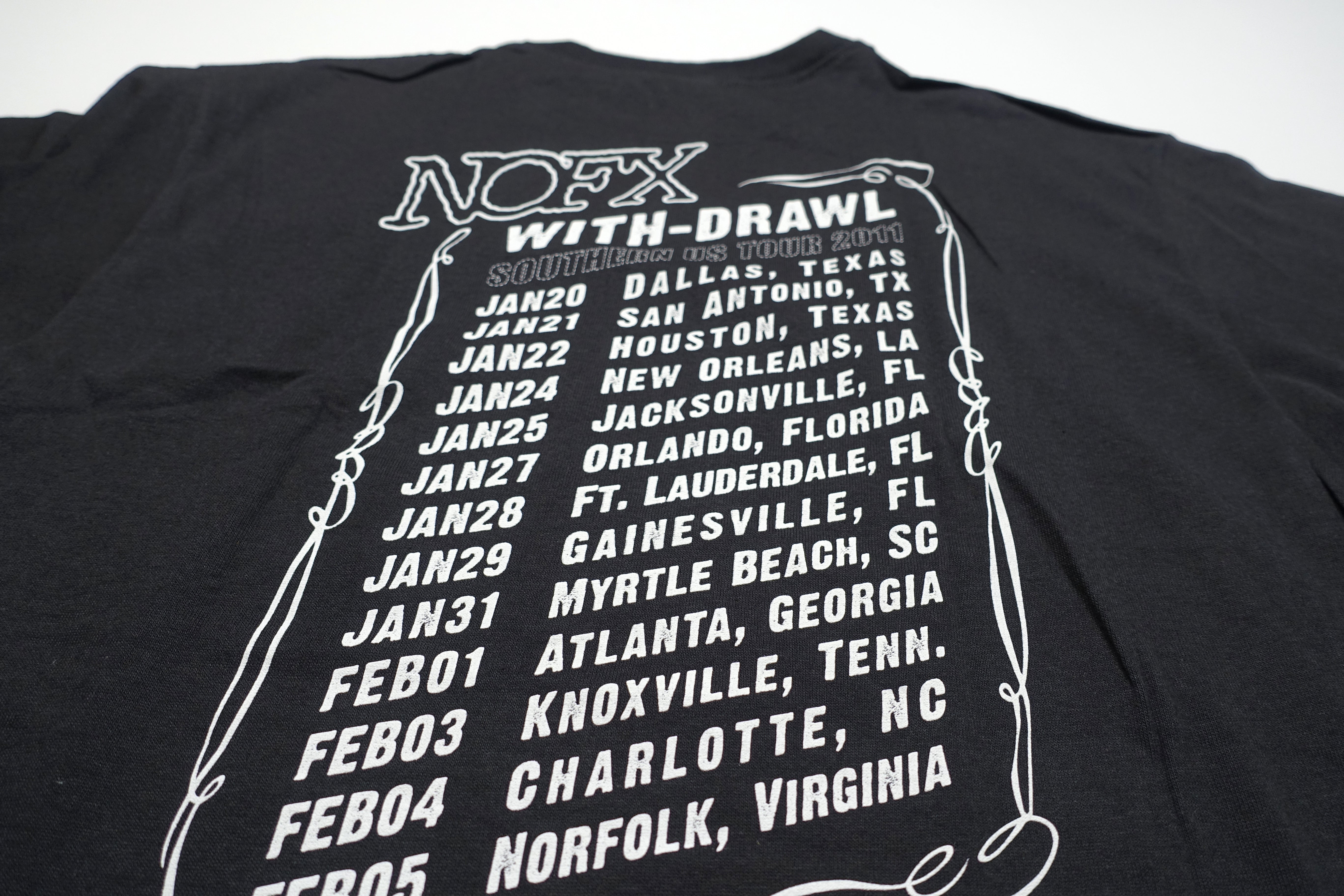 NOFX - With-Drawl Southern US 2011 Tour Shirt Size Large