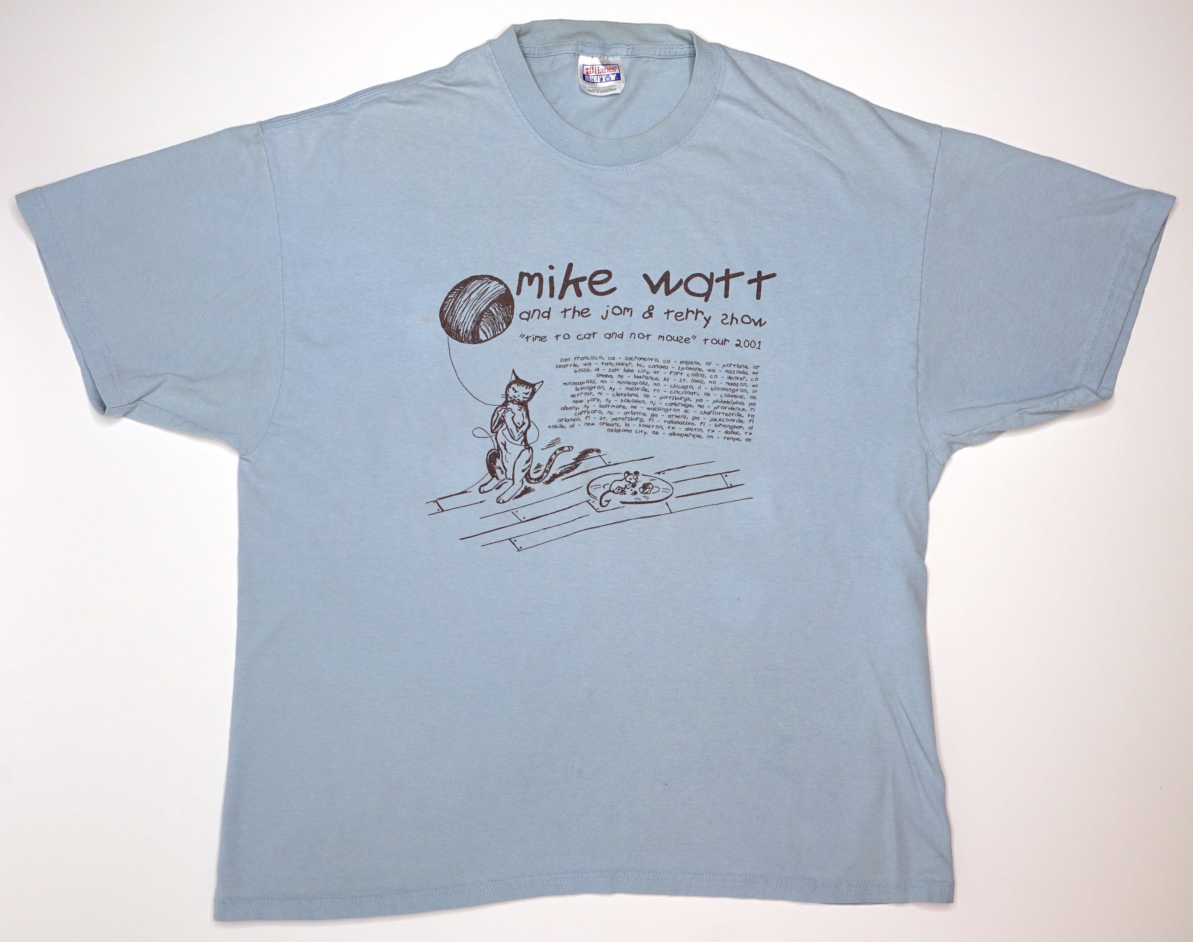 Mike Watt - Time To Cat And Not Mouse 2001 Tour Shirt Size XL