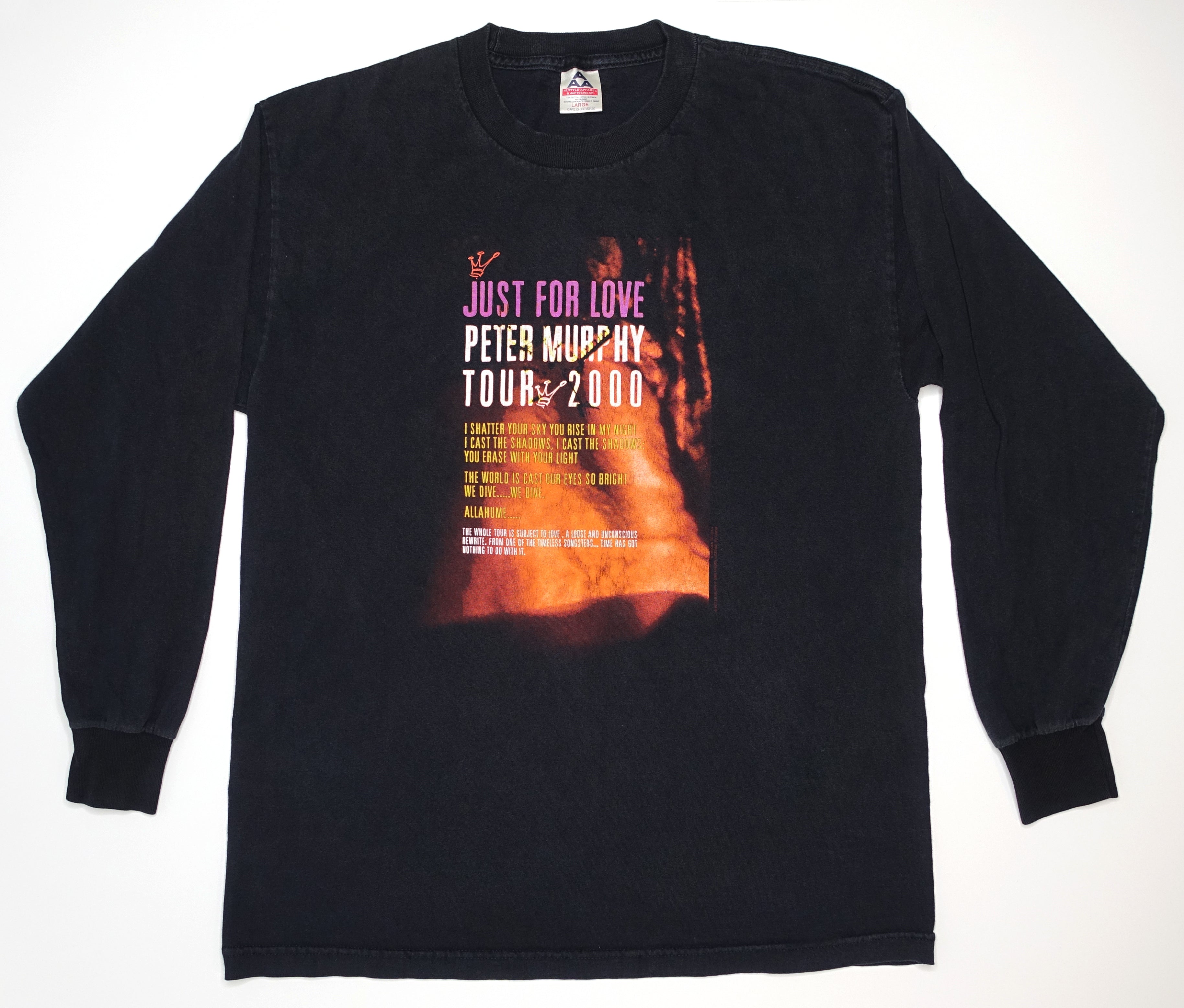 Peter Murphy - Just For Love 2000 Tour Long Sleeve Shirt Size Large