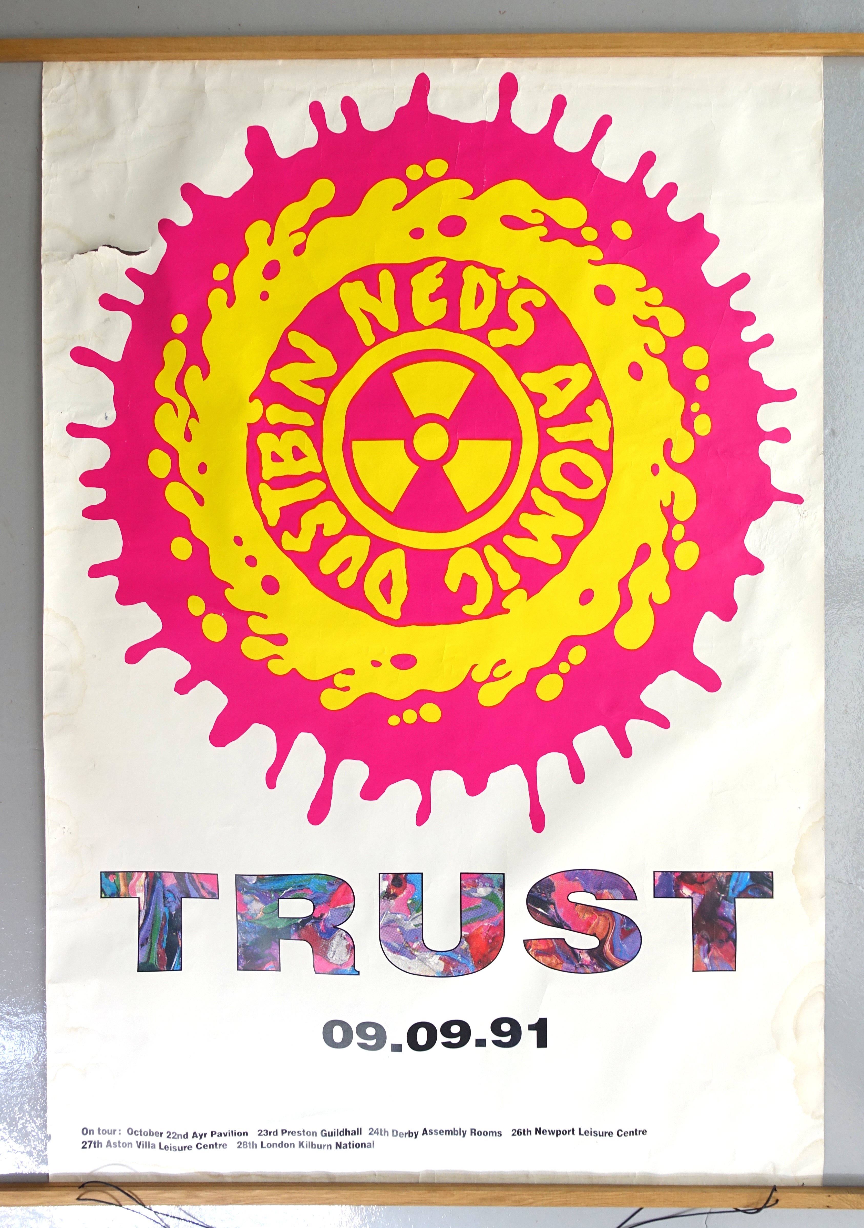 Ned's Atomic Dustbin - Trust / God Fodder UK Tour 40" X 60" 1991 Subway Poster